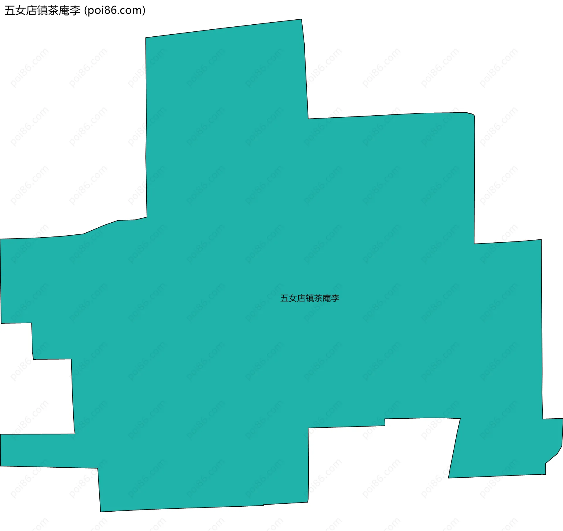 五女店镇茶庵李边界地图