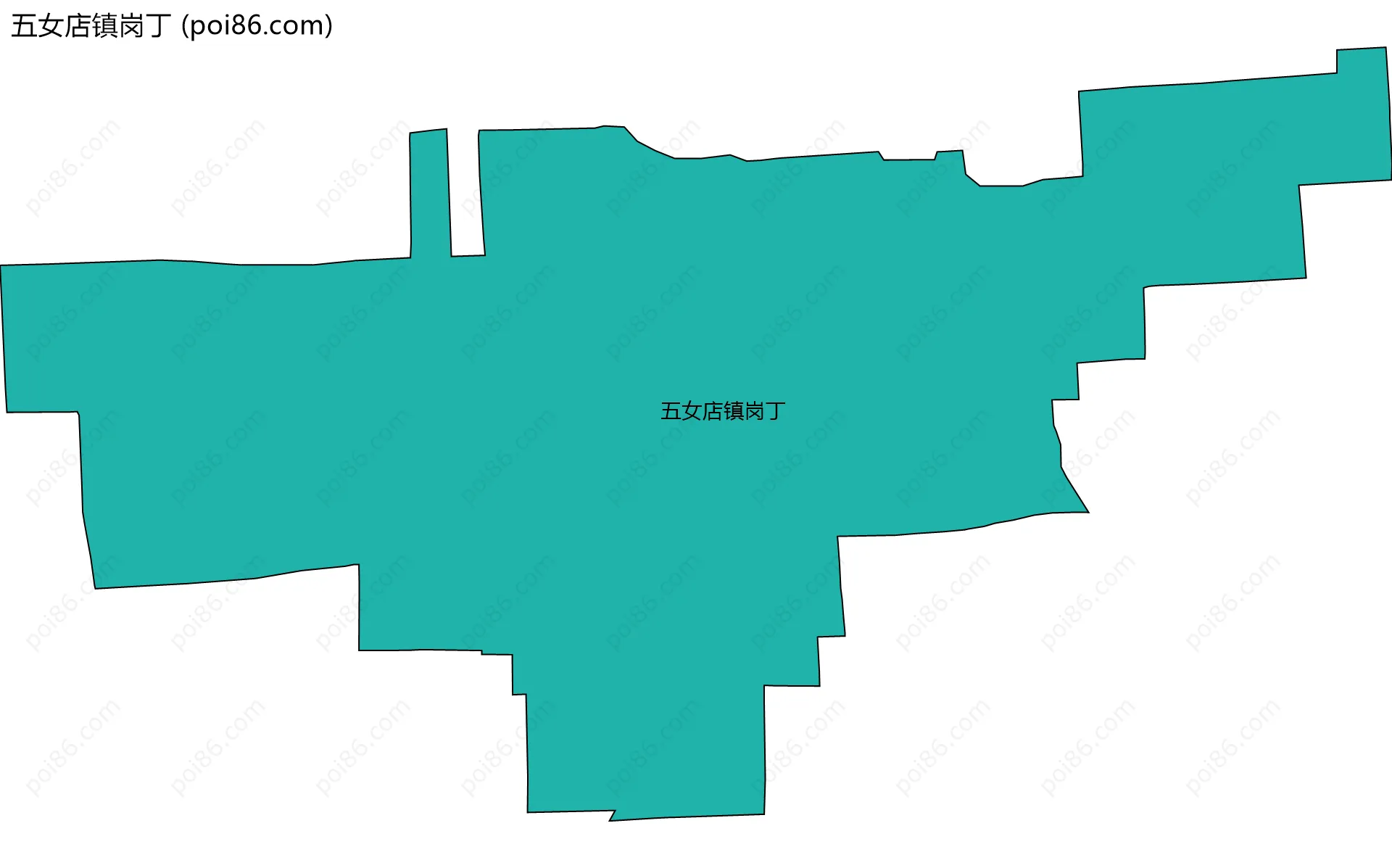 五女店镇岗丁边界地图