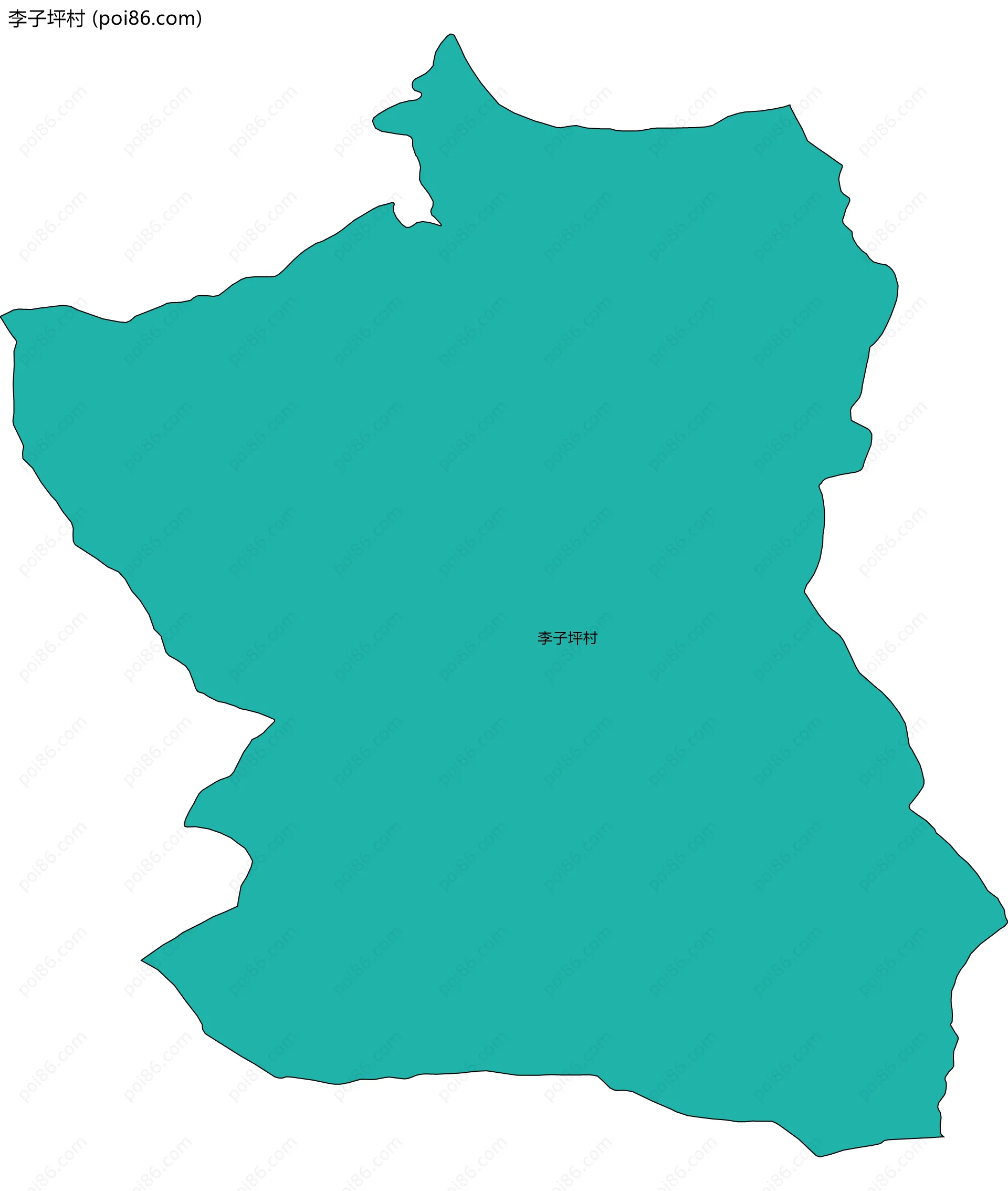 李子坪村边界地图