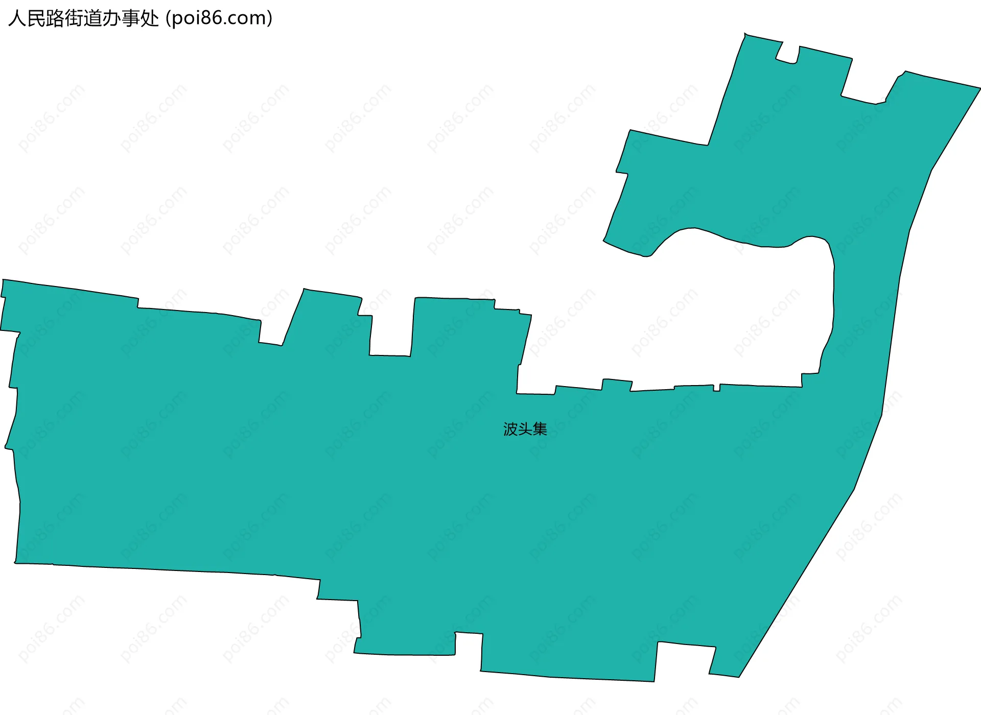 人民路街道办事处边界地图(五级行政区划)