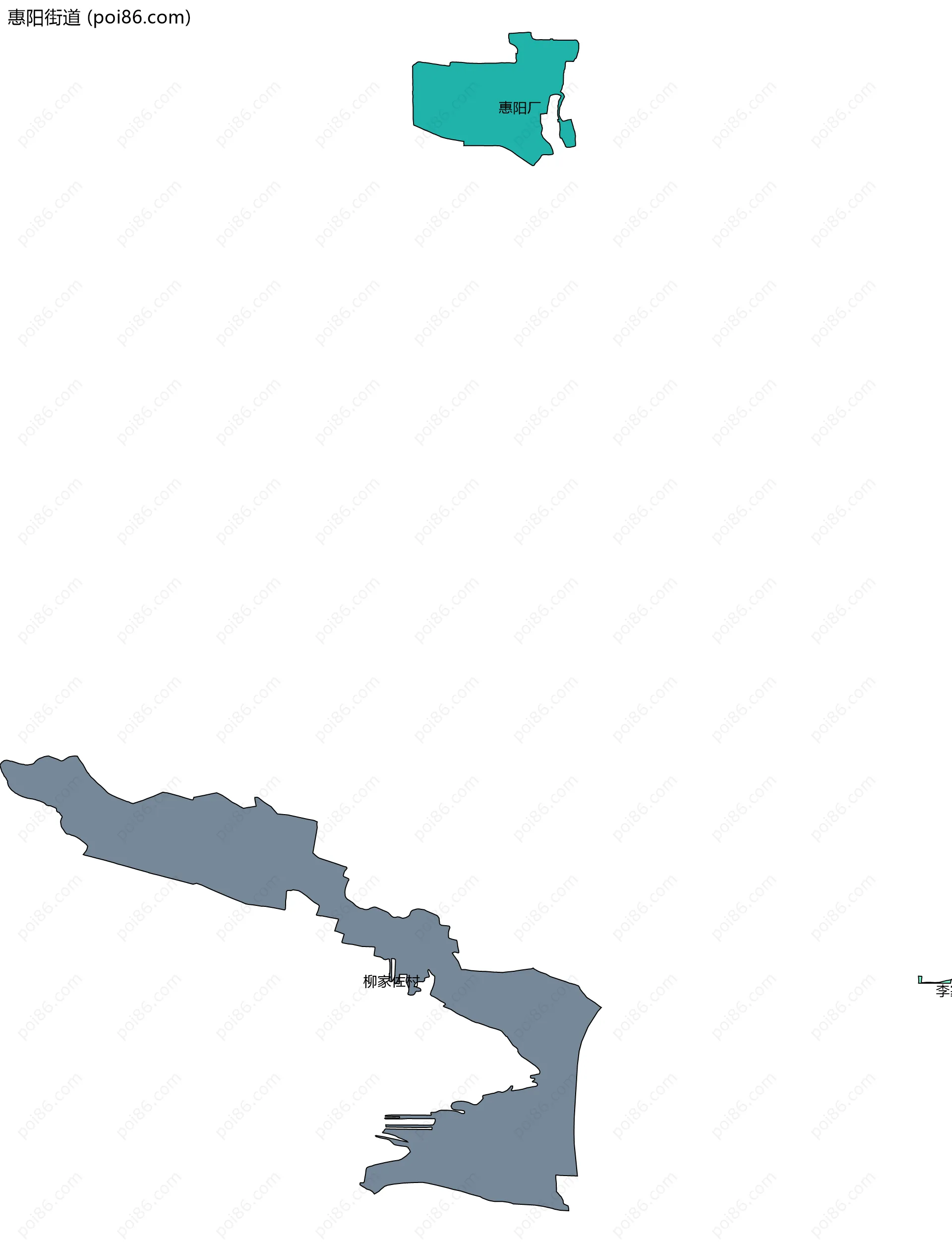 惠阳街道边界地图(五级行政区划)