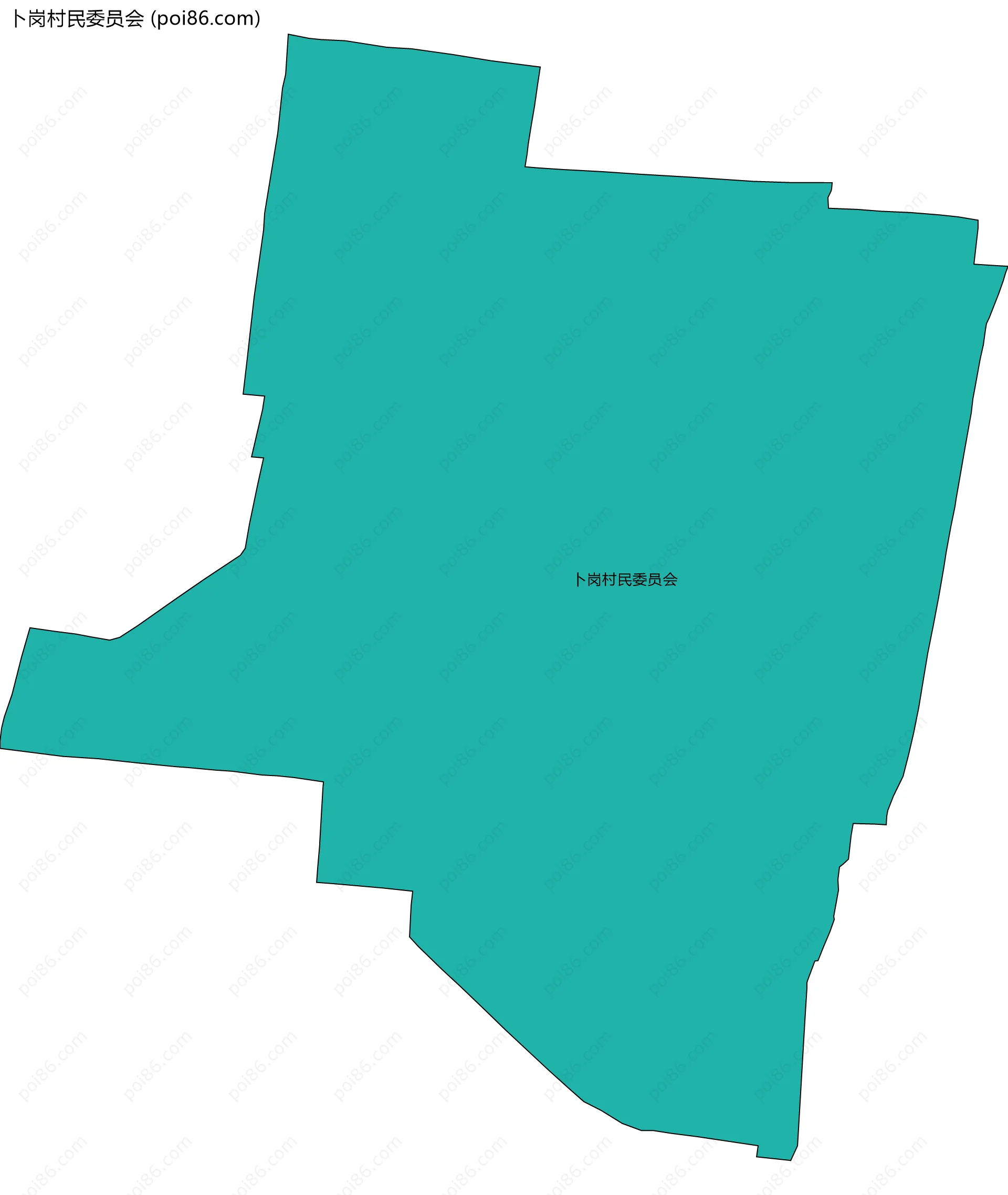 卜岗村民委员会边界地图