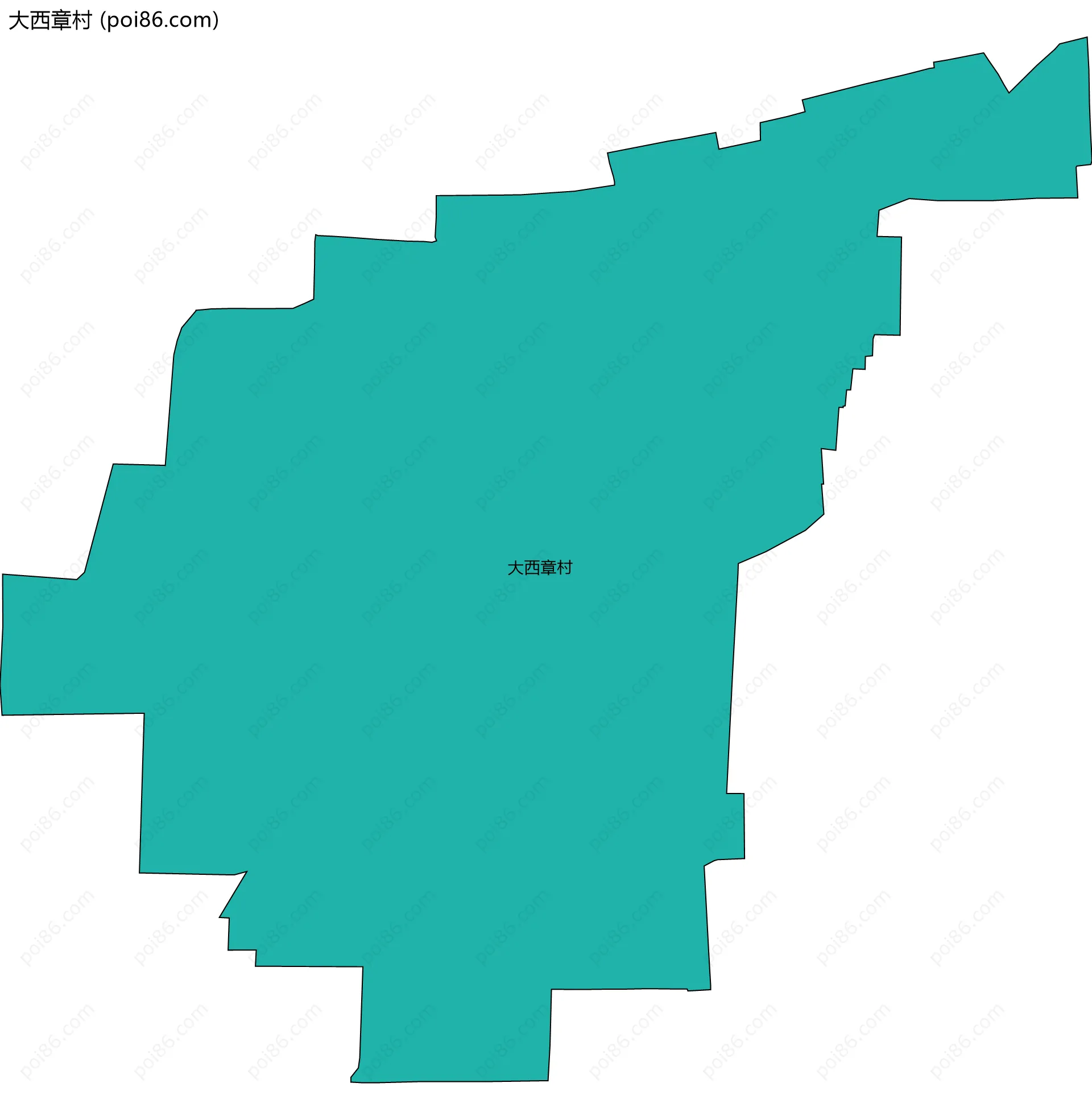 大西章村边界地图