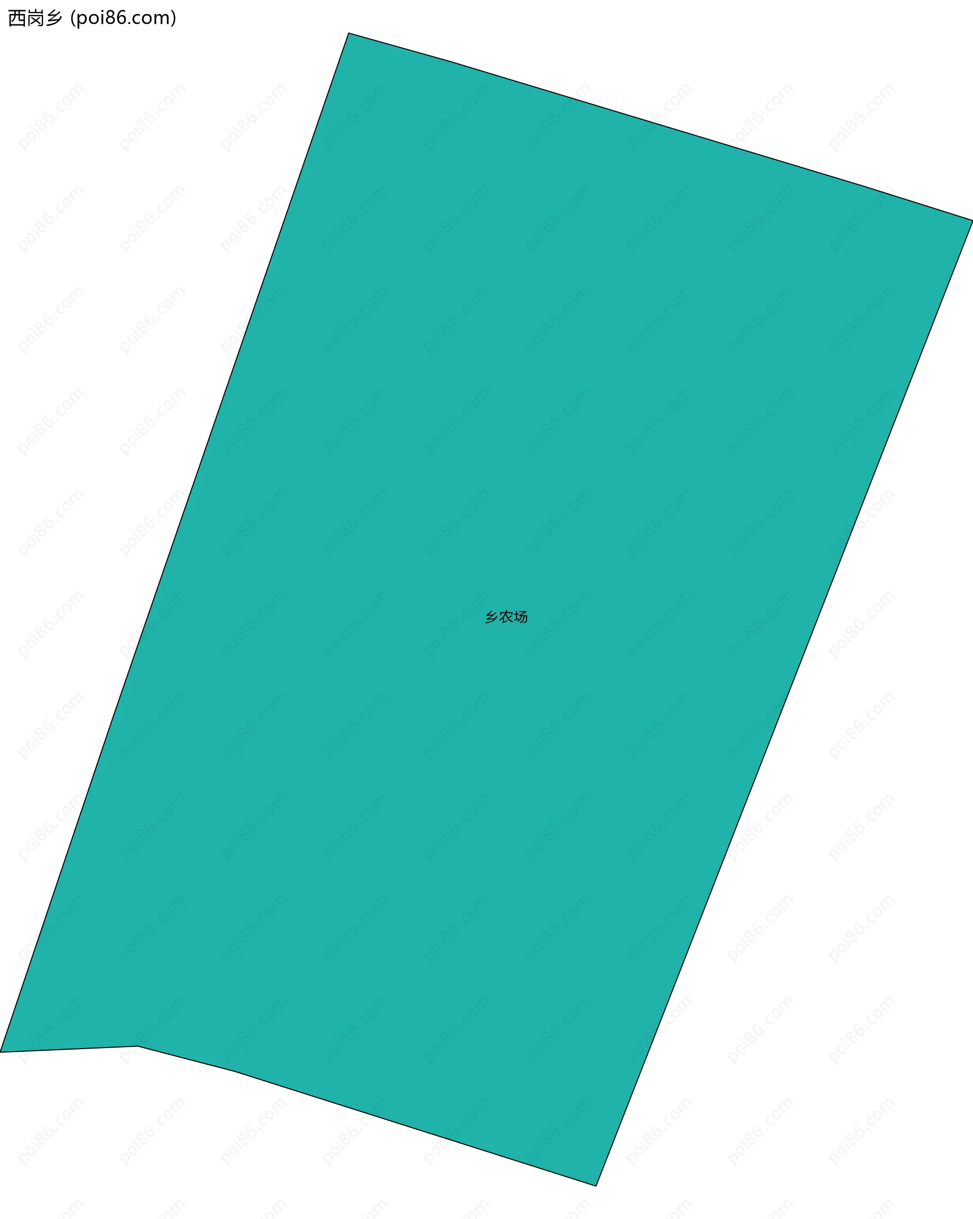 西岗乡边界地图(五级行政区划)