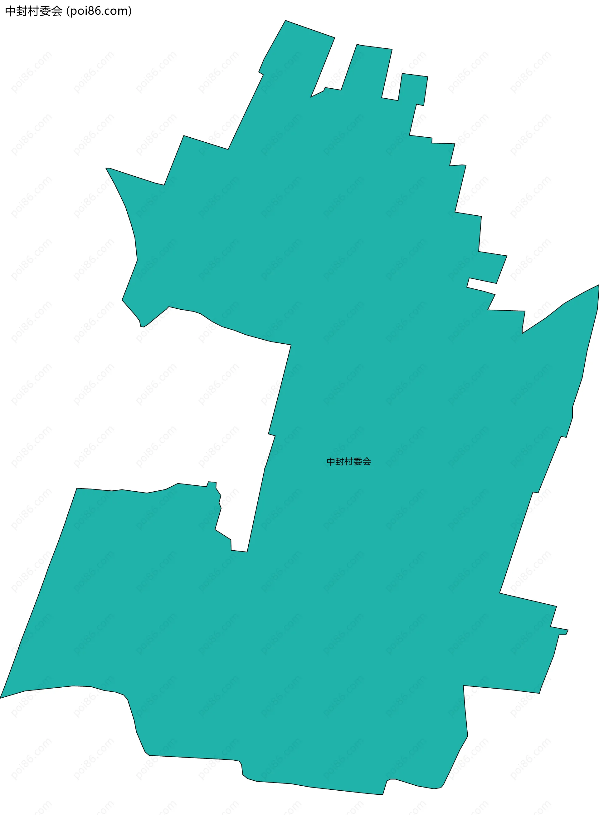 中封村委会边界地图