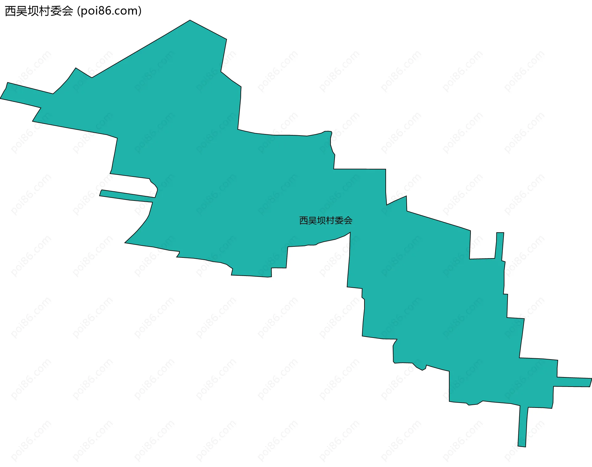 西吴坝村委会边界地图