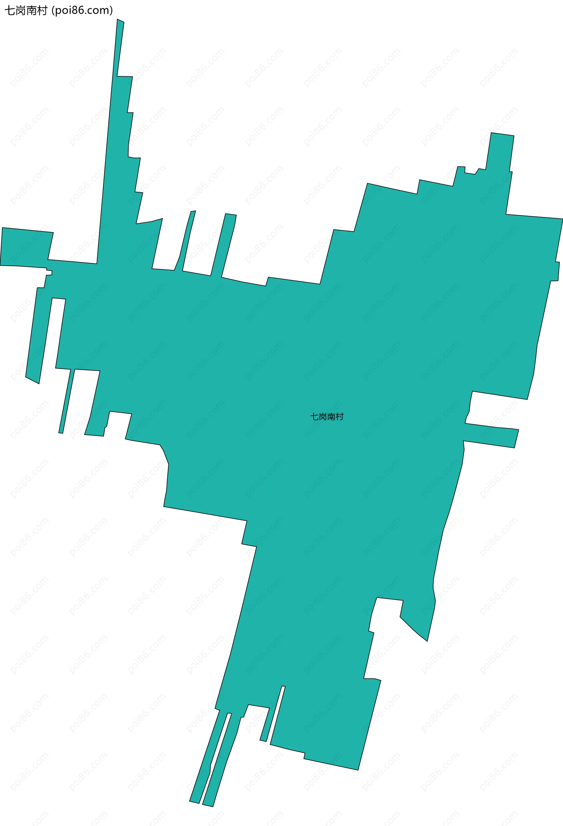 七岗南村边界地图