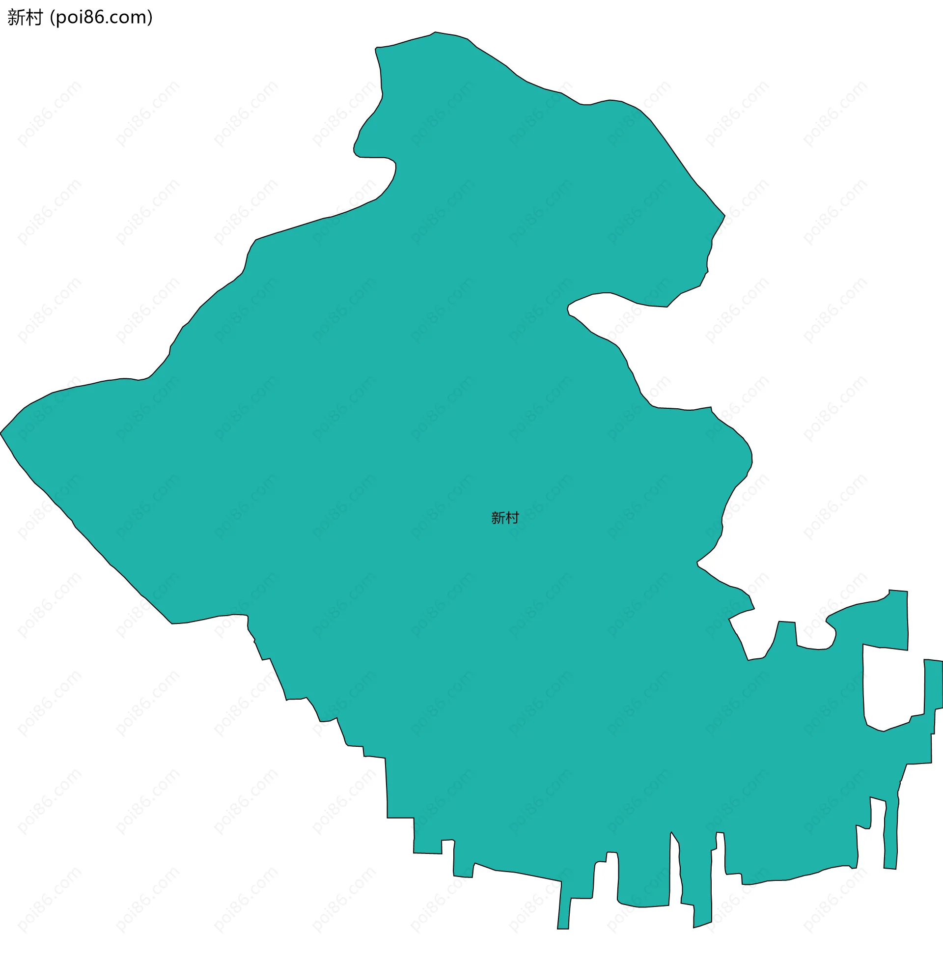 新村边界地图