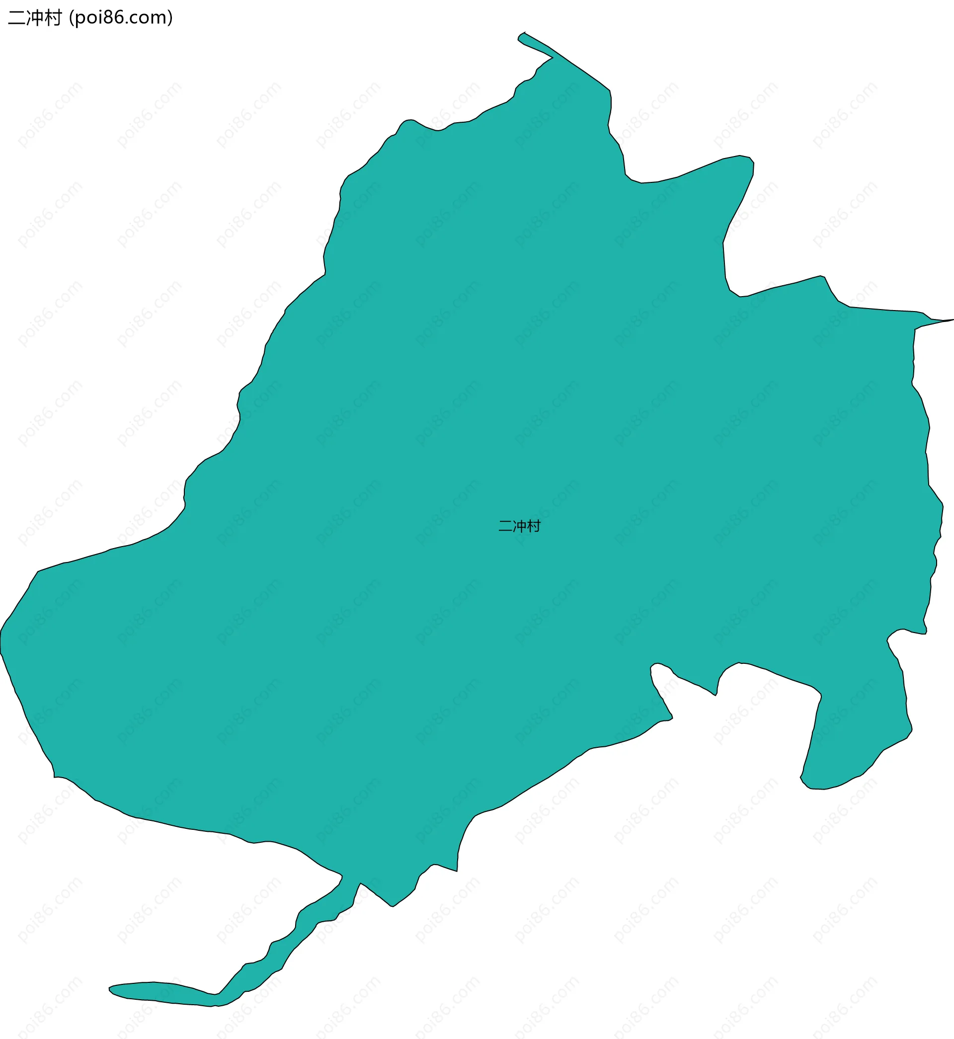 二冲村边界地图