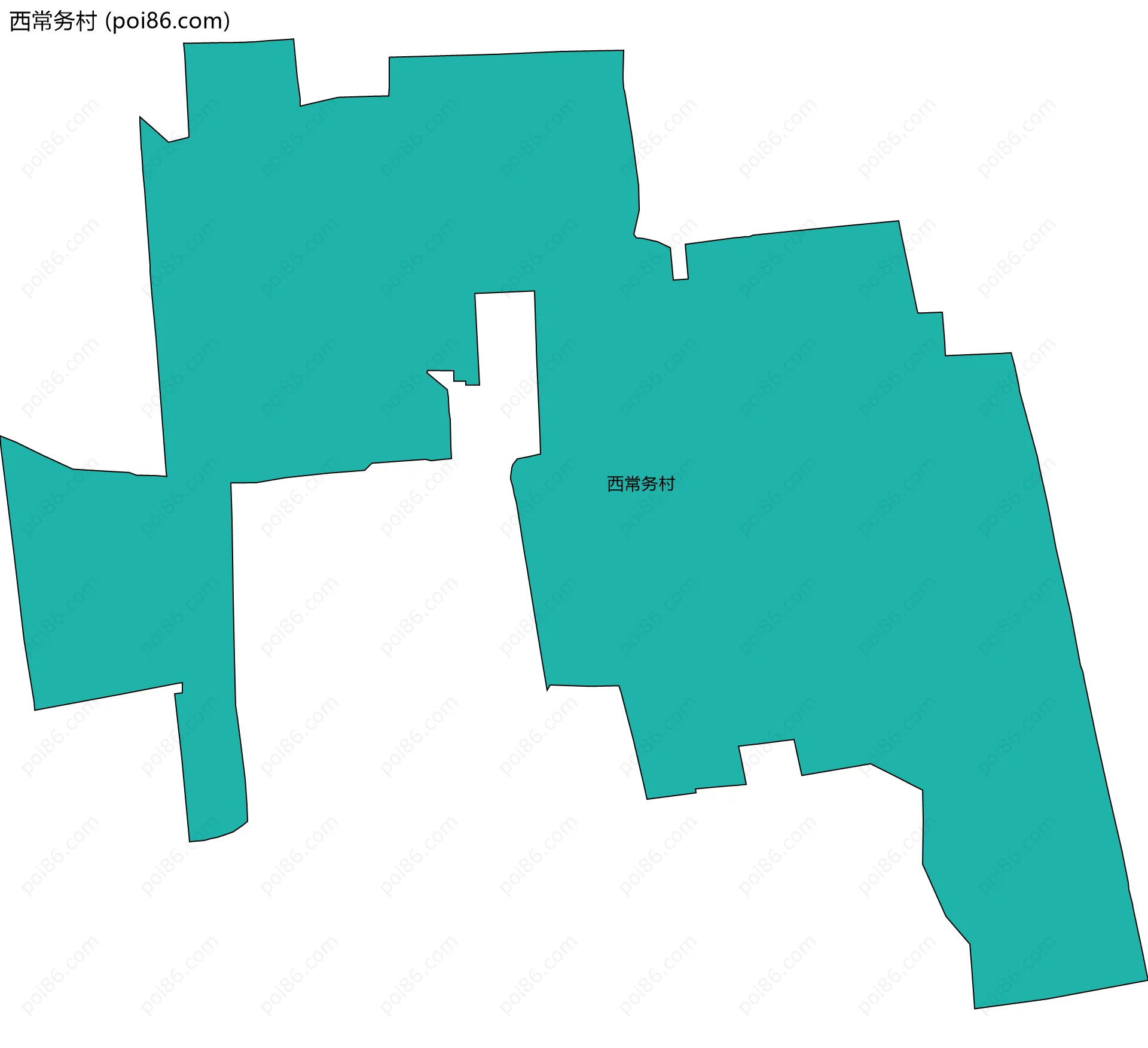 西常务村边界地图
