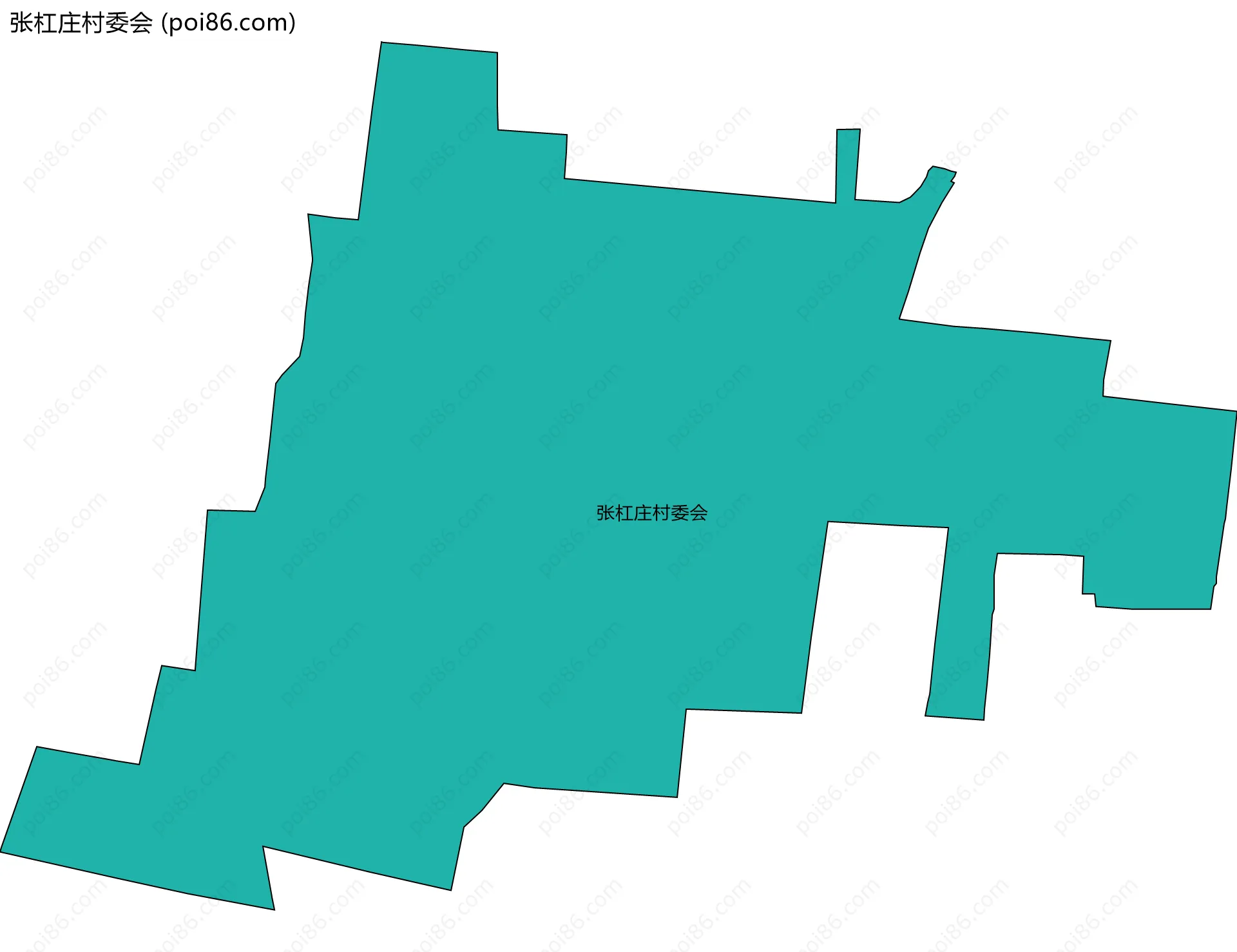 张杠庄村委会边界地图