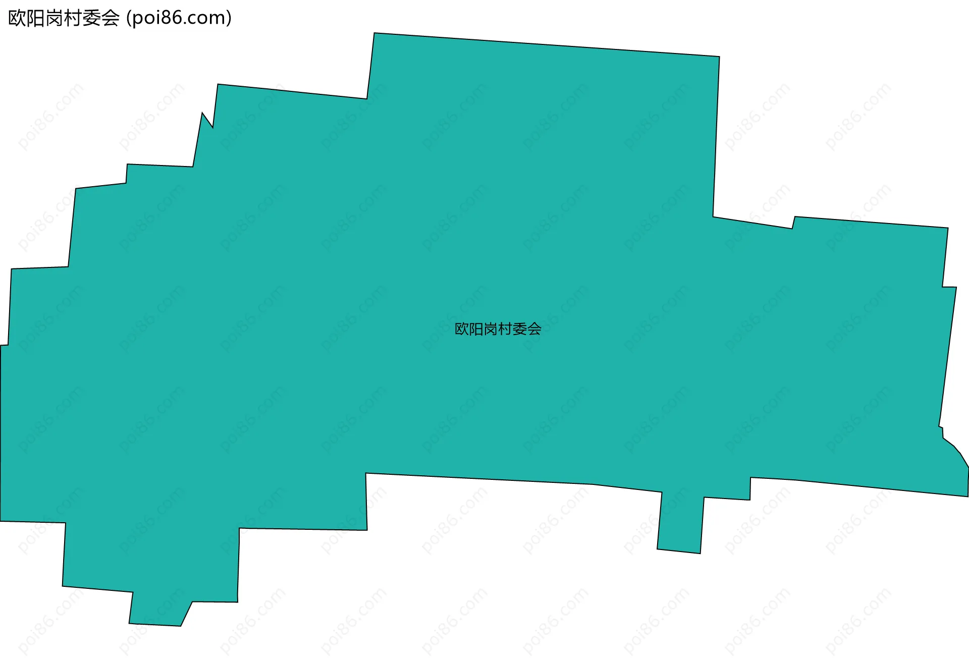 欧阳岗村委会边界地图