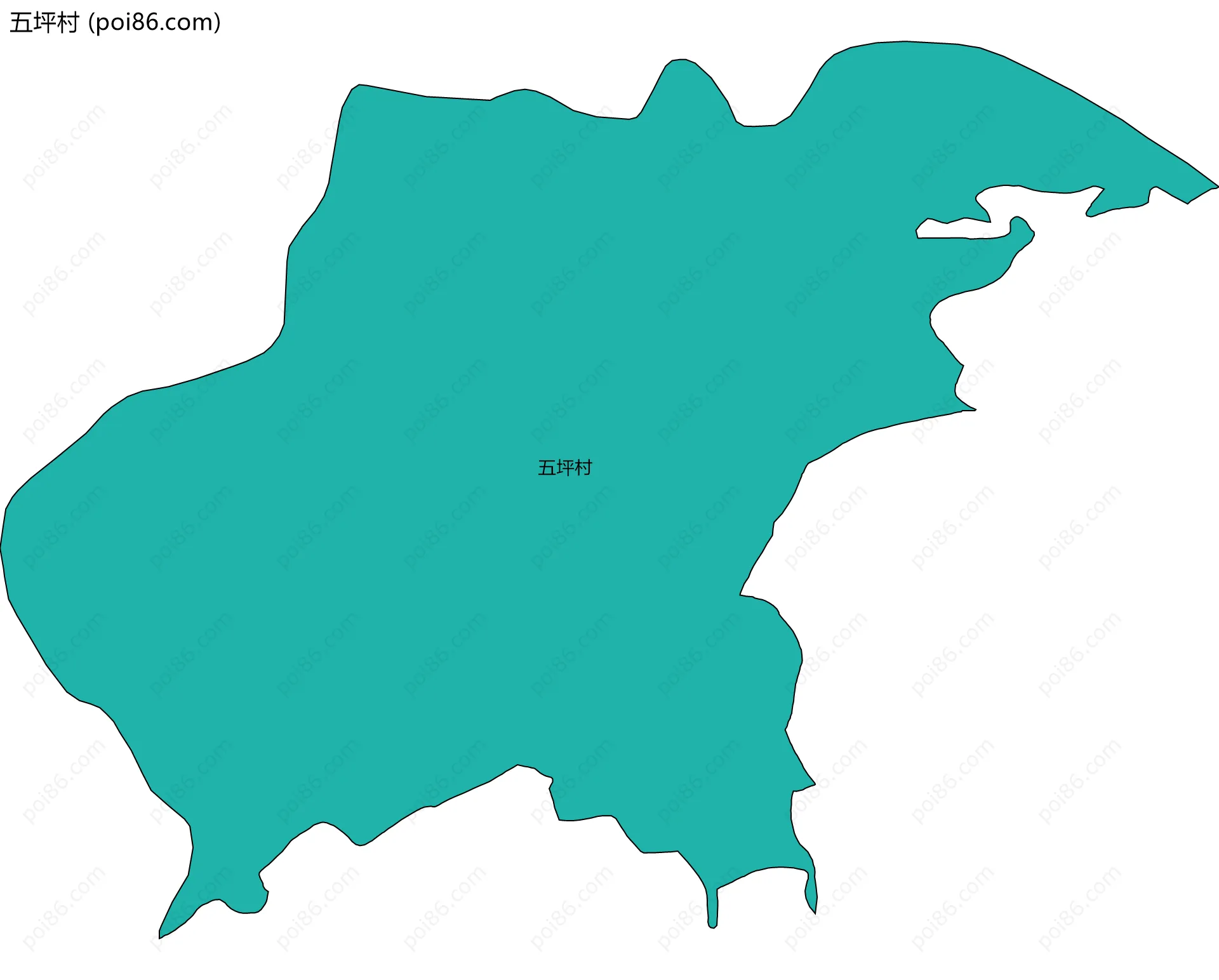 五坪村边界地图