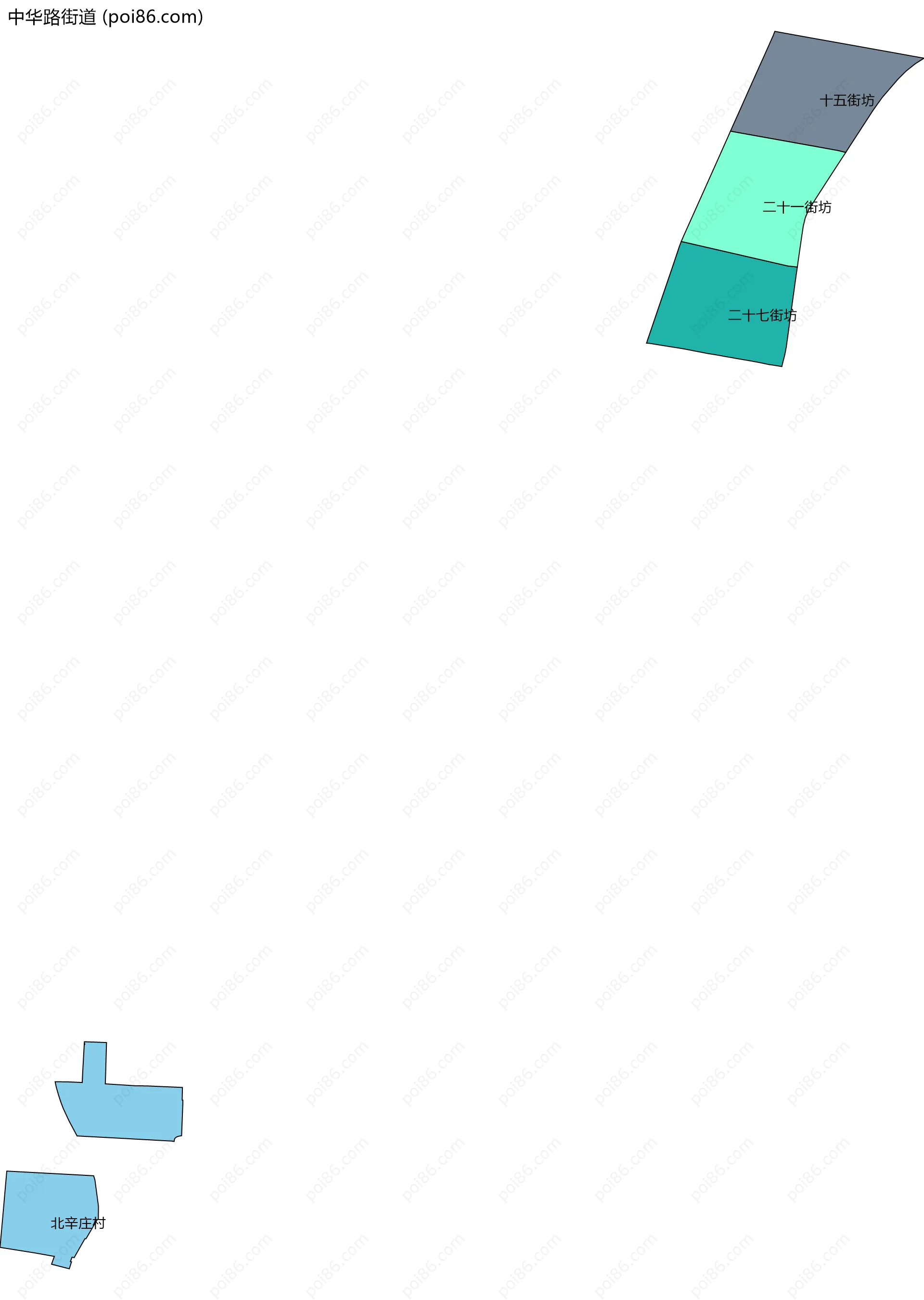 中华路街道边界地图(五级行政区划)