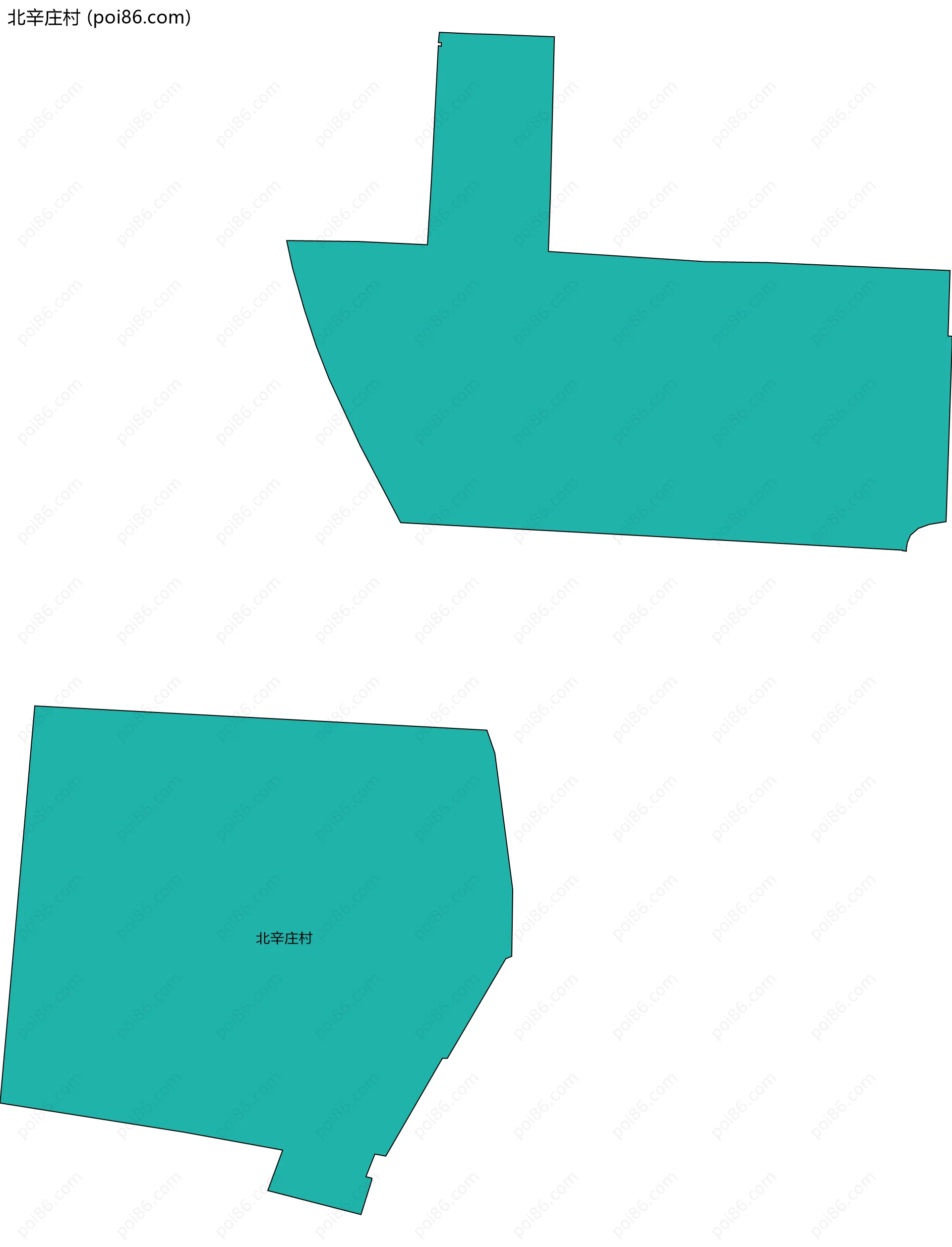 北辛庄村边界地图