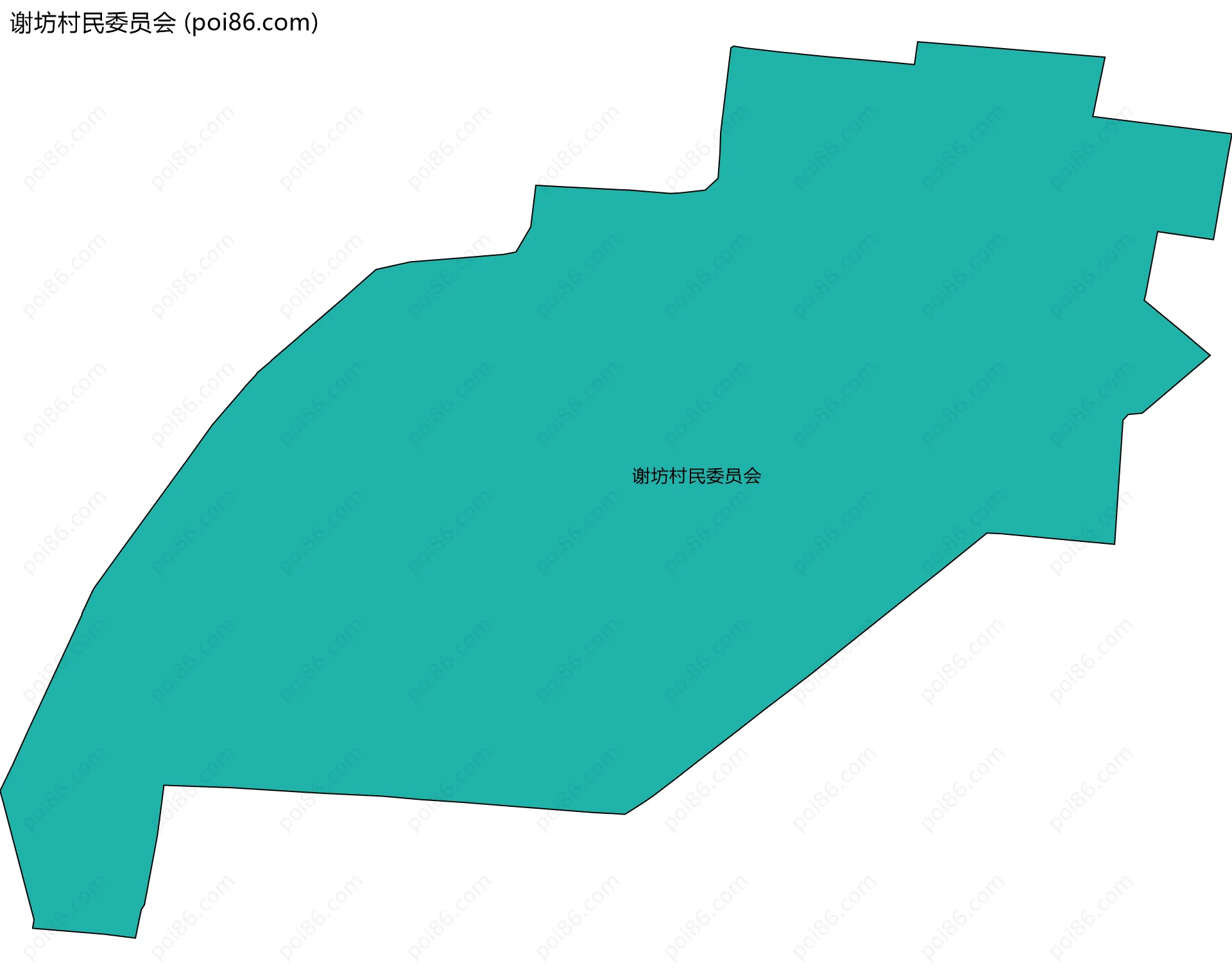 谢坊村民委员会边界地图