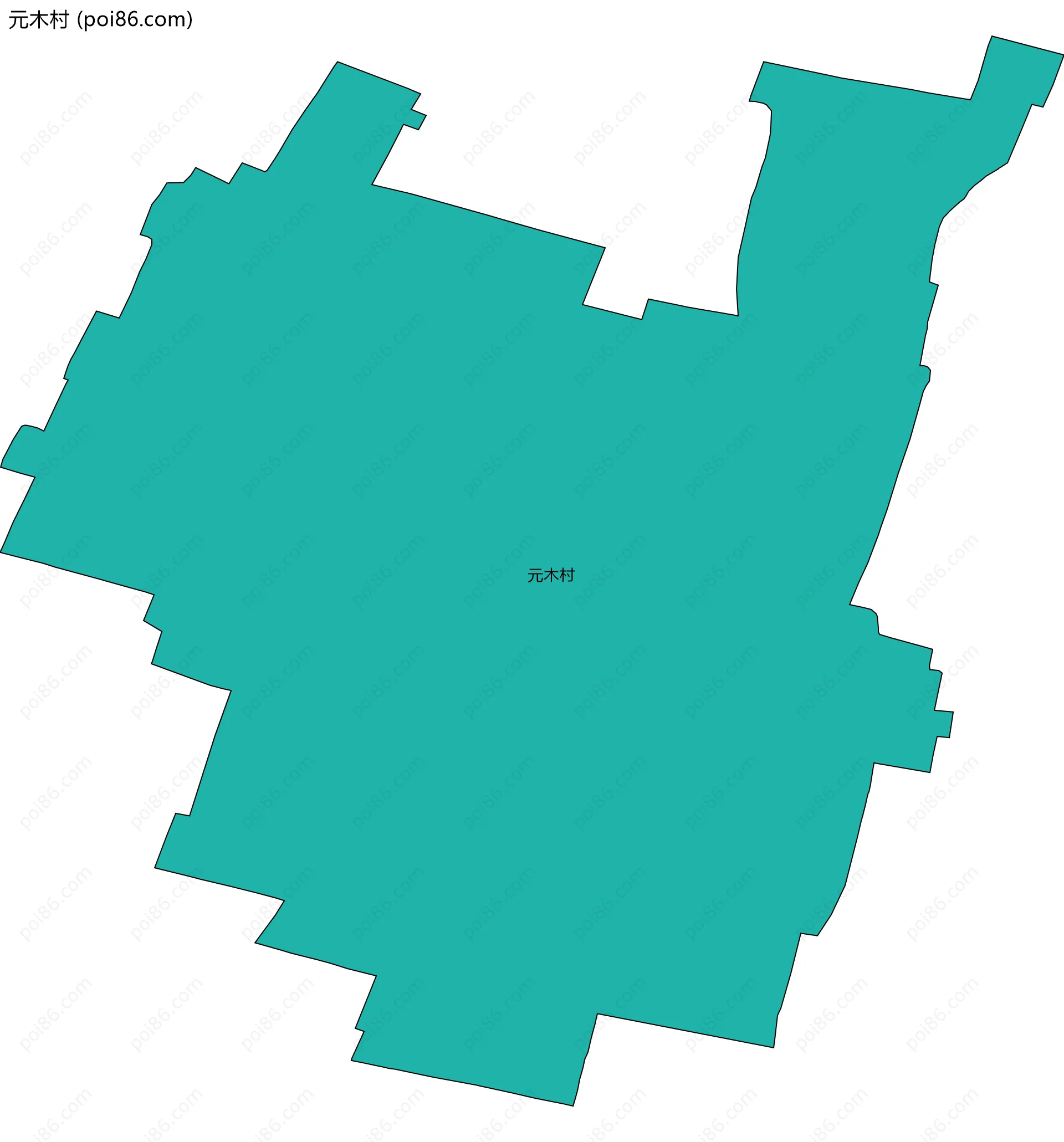 元木村边界地图