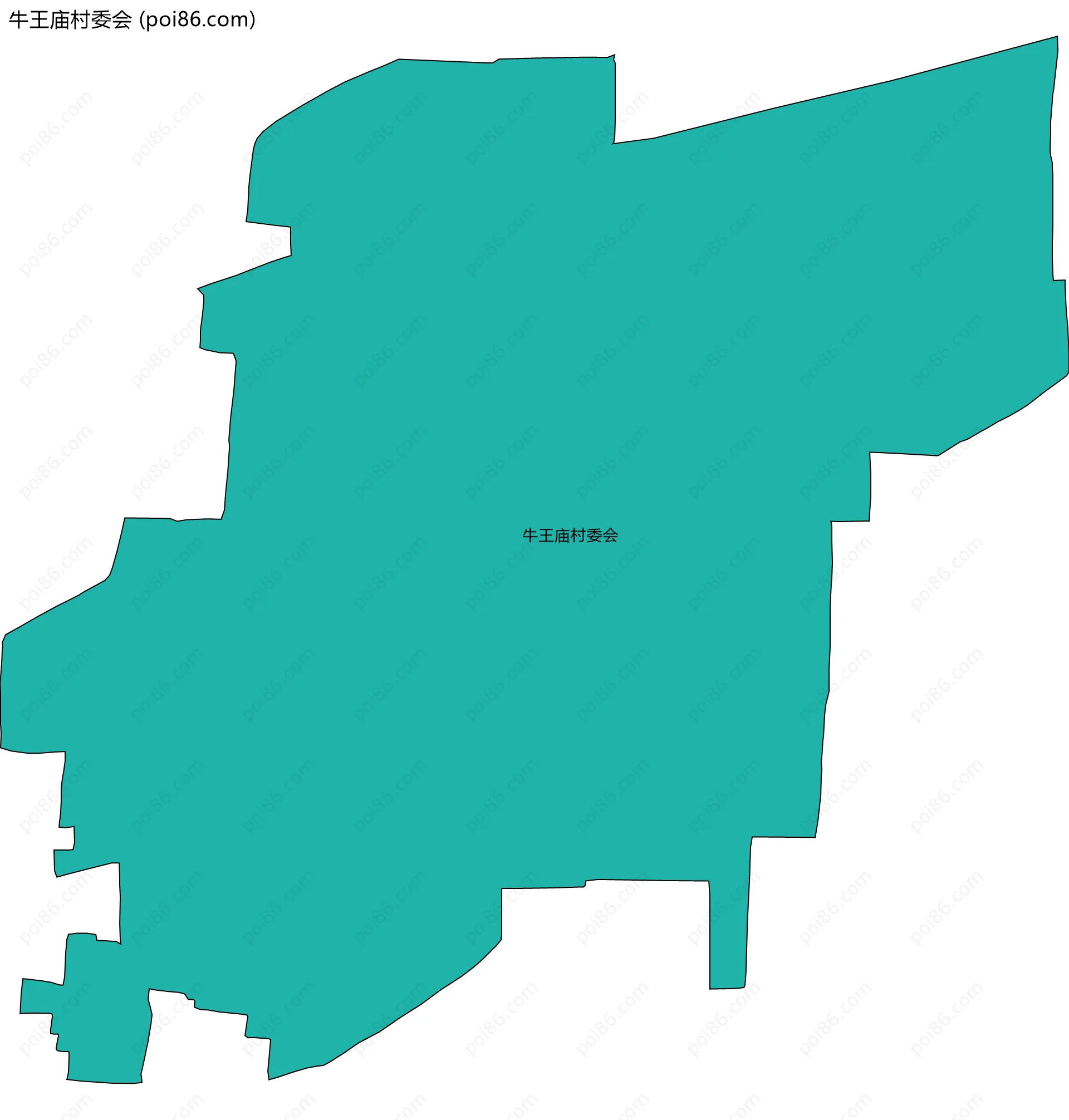 牛王庙村委会边界地图