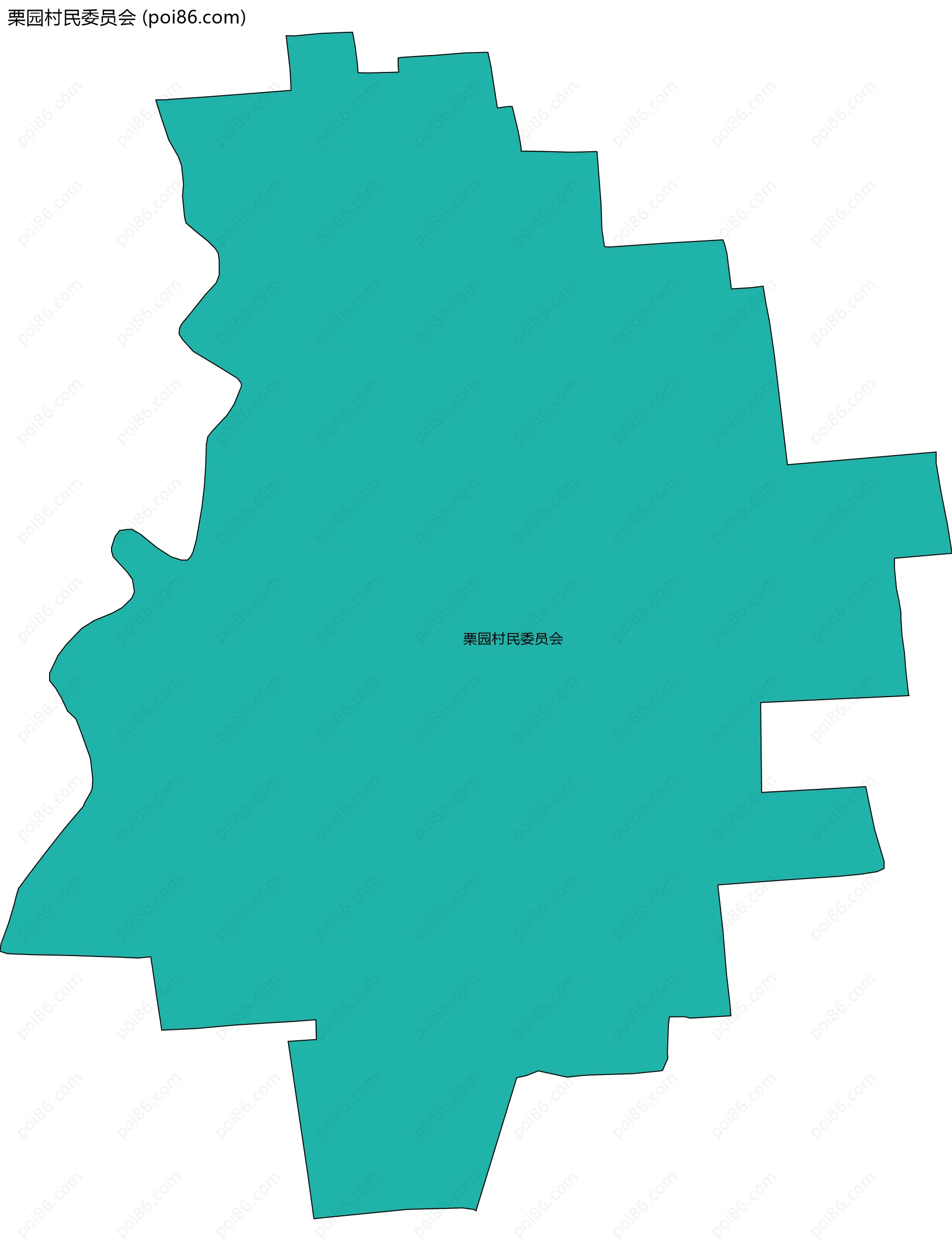 栗园村民委员会边界地图