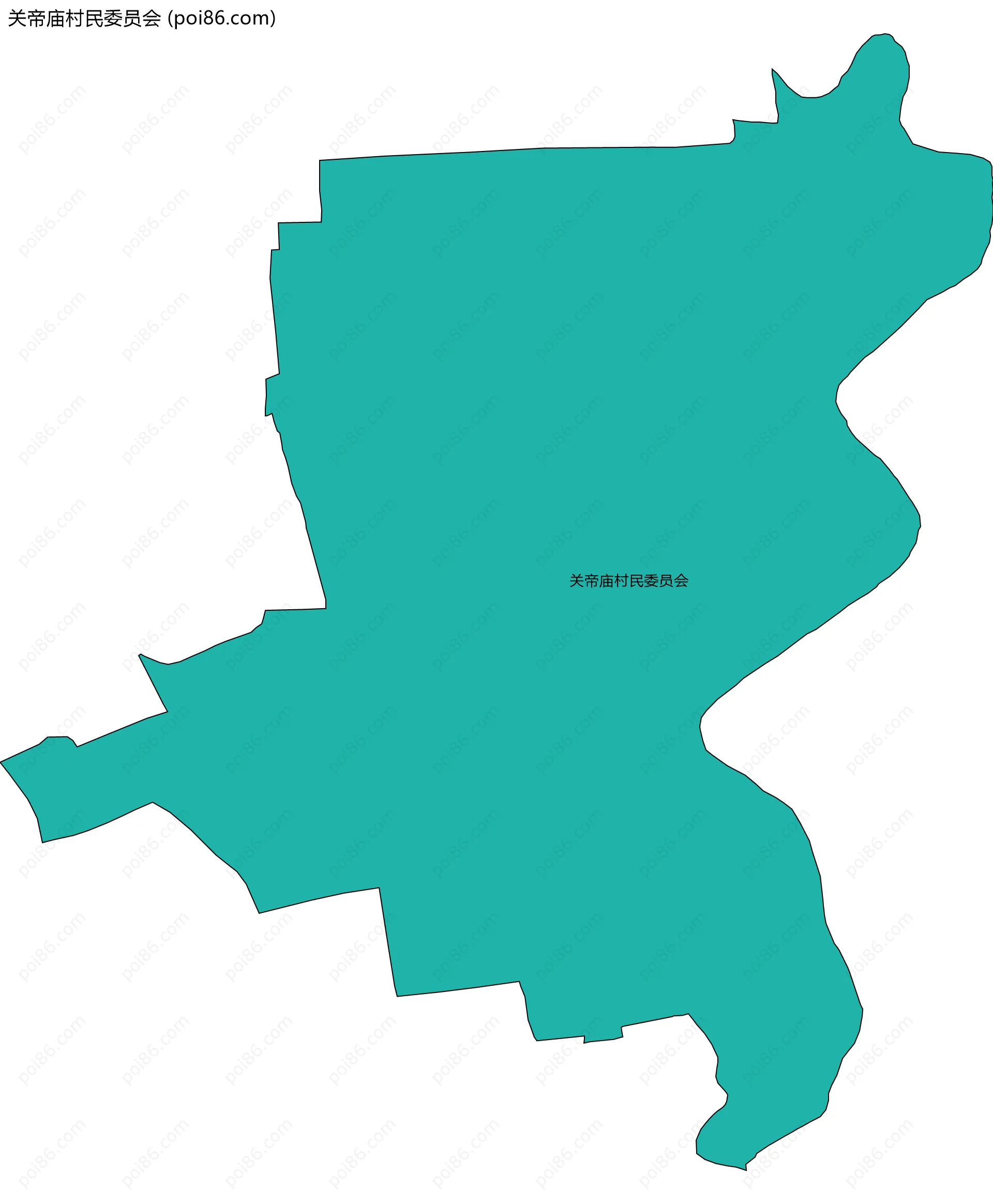关帝庙村民委员会边界地图