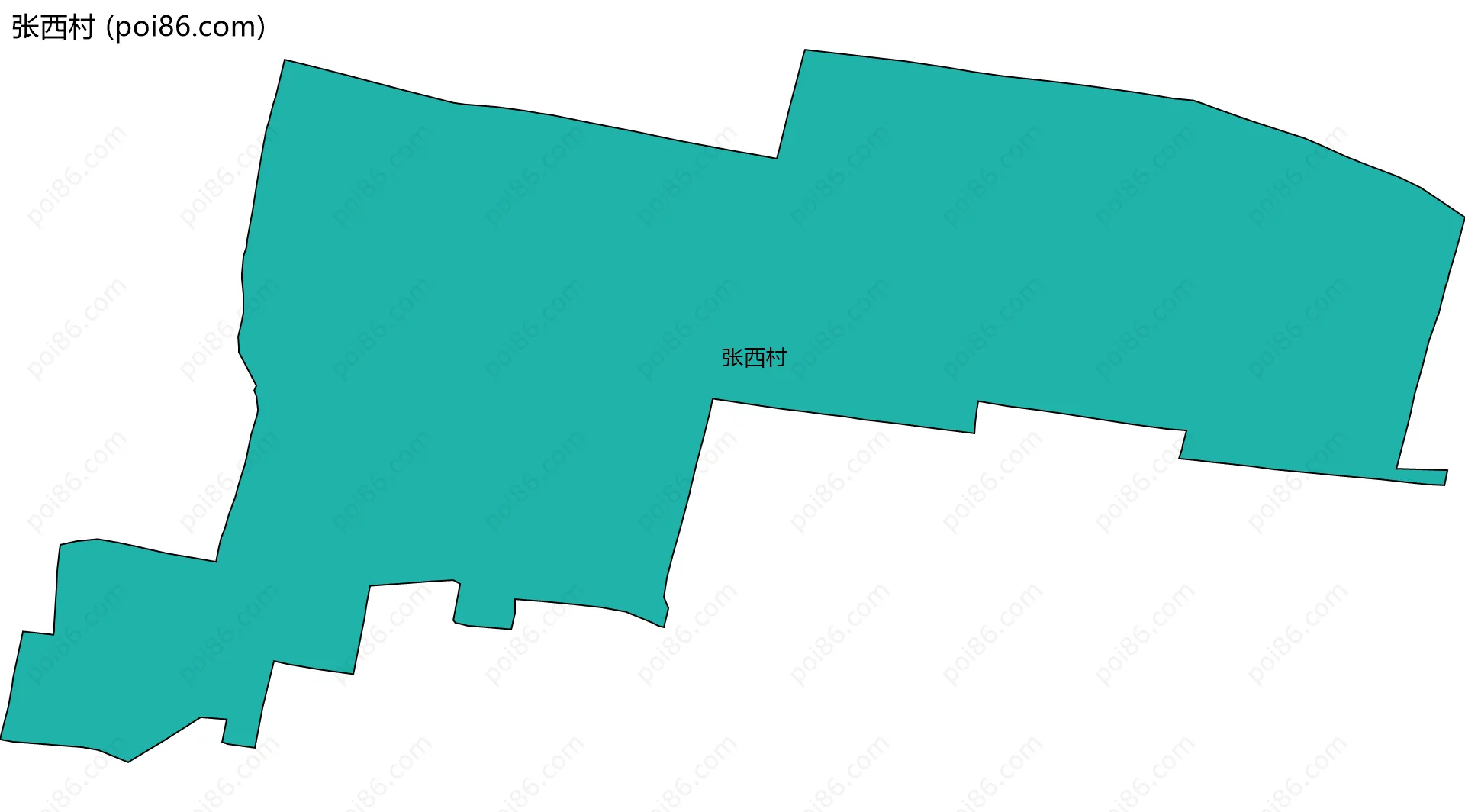 张西村边界地图