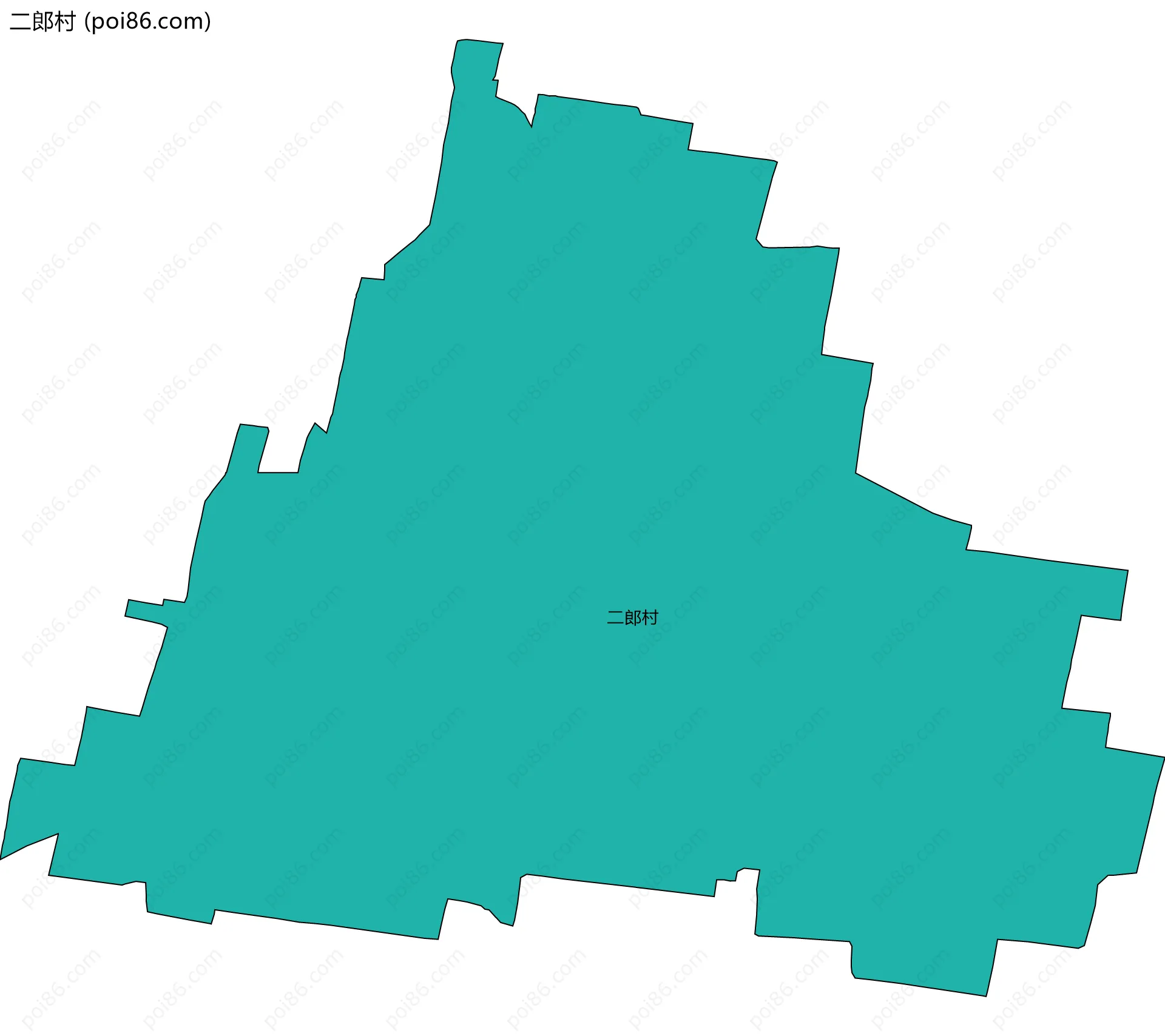 二郎村边界地图