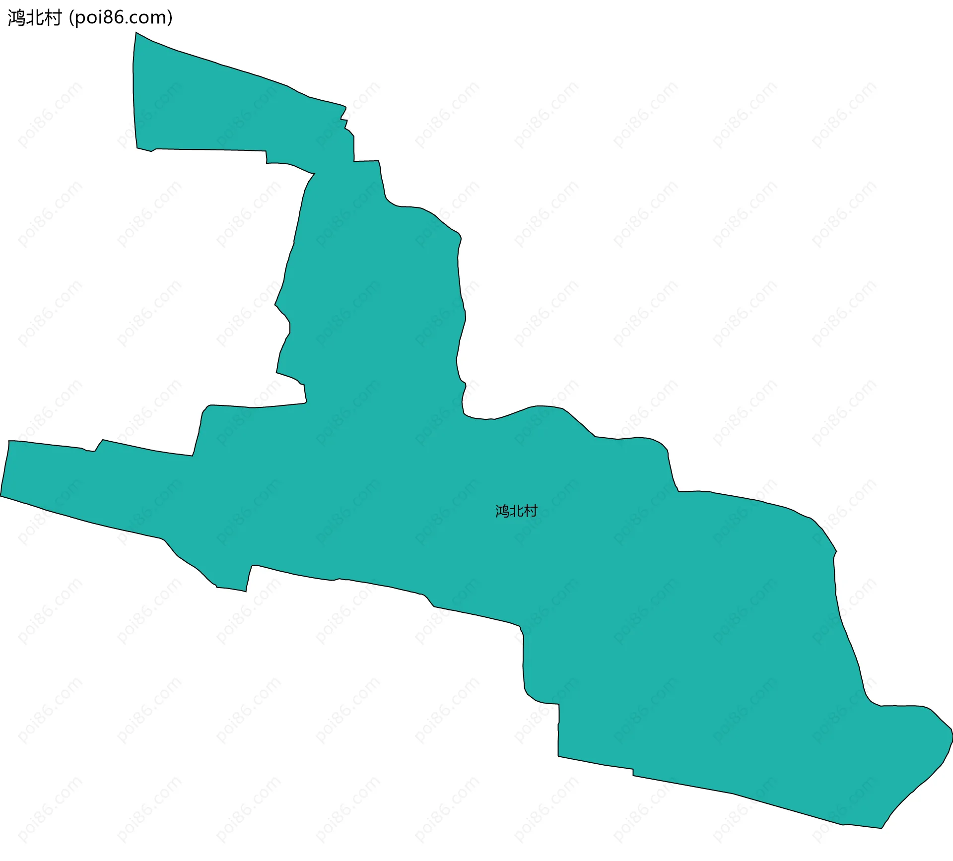 鸿北村边界地图