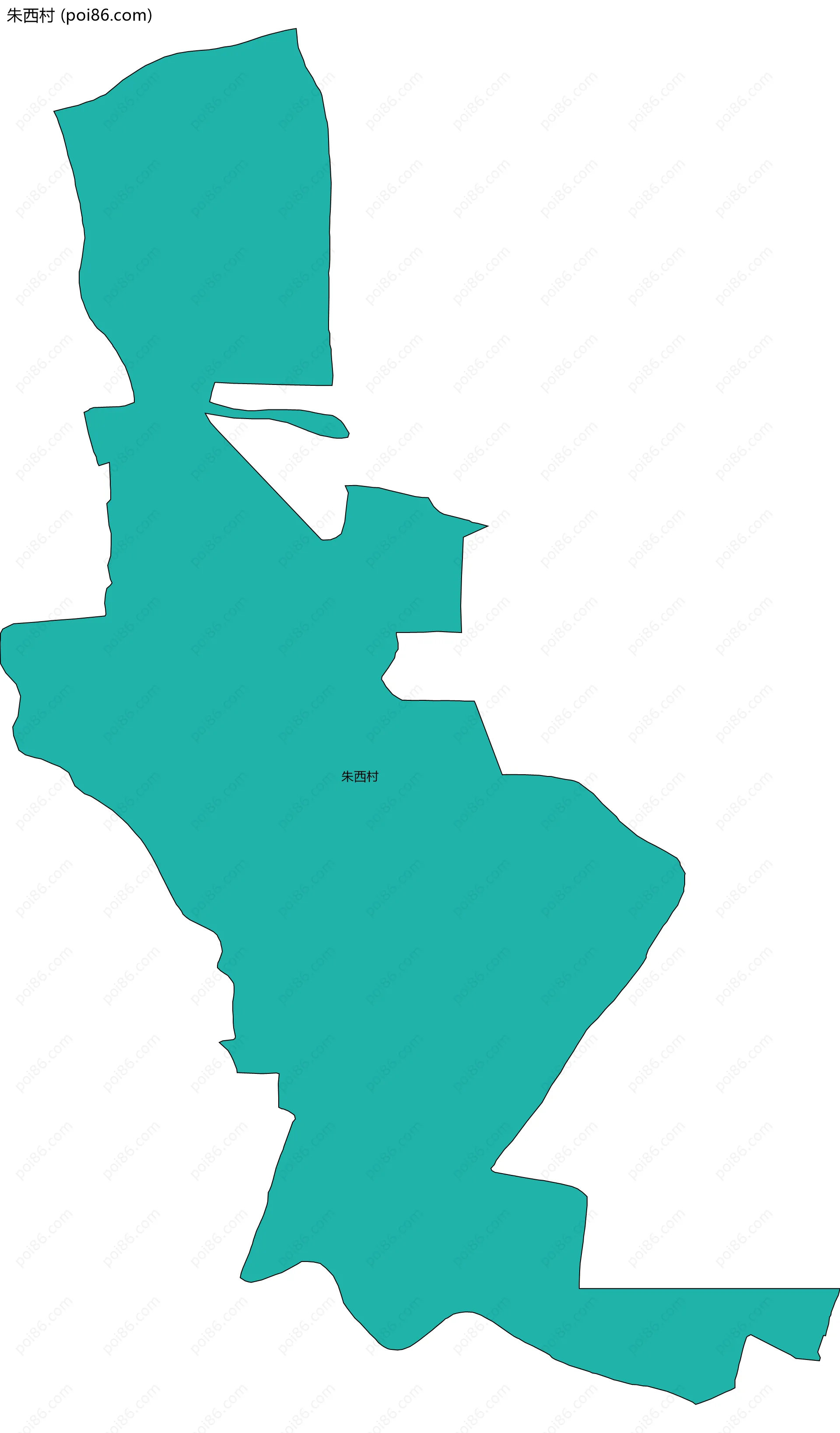 朱西村边界地图