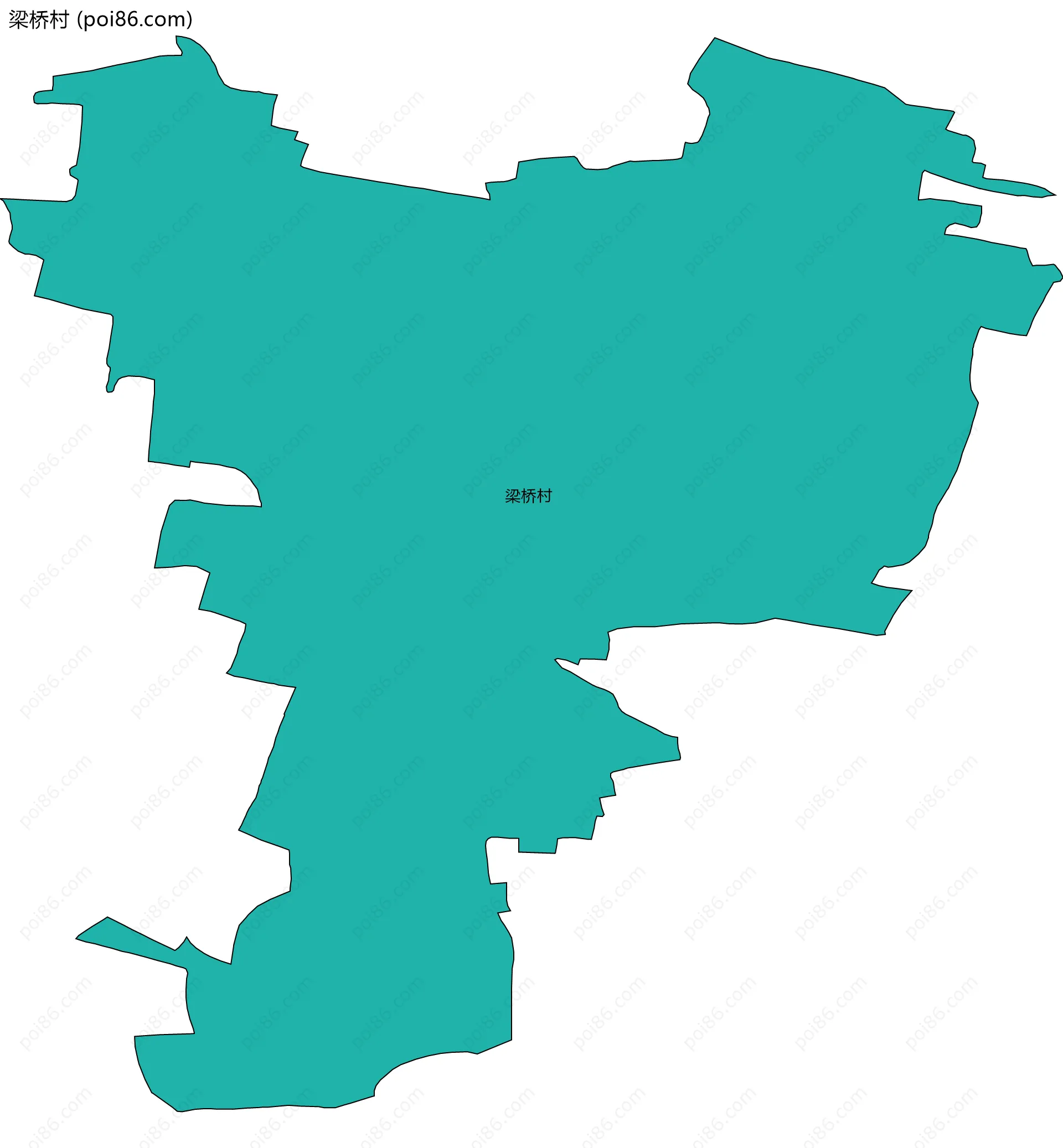 梁桥村边界地图