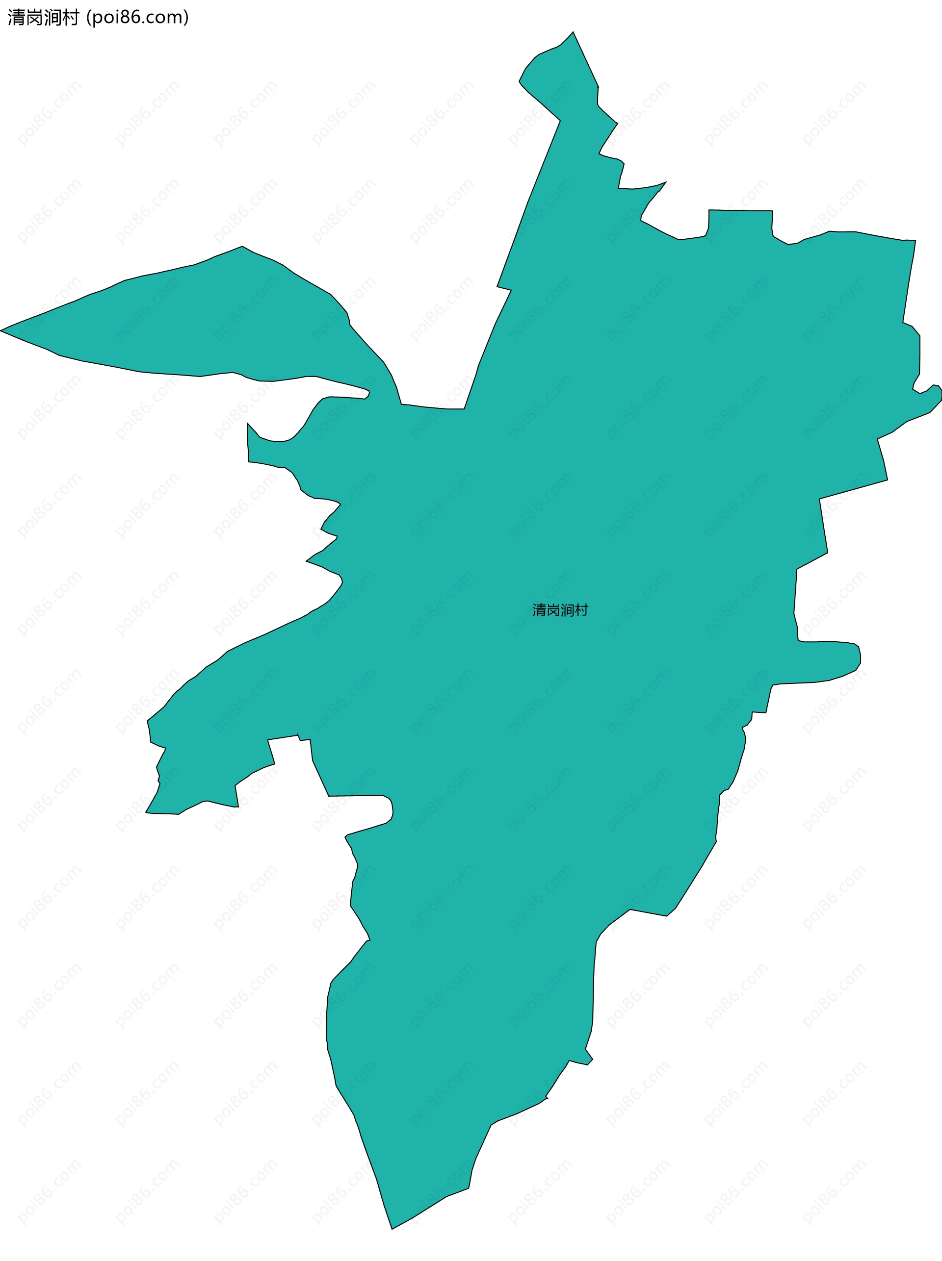 清岗涧村边界地图