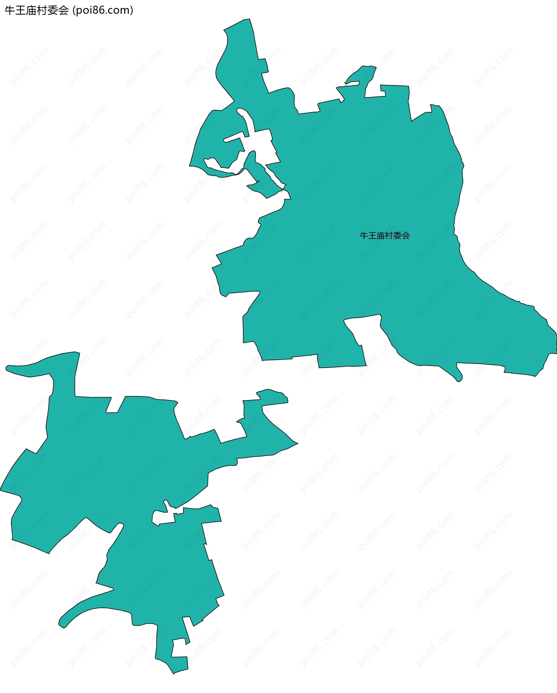 牛王庙村委会边界地图