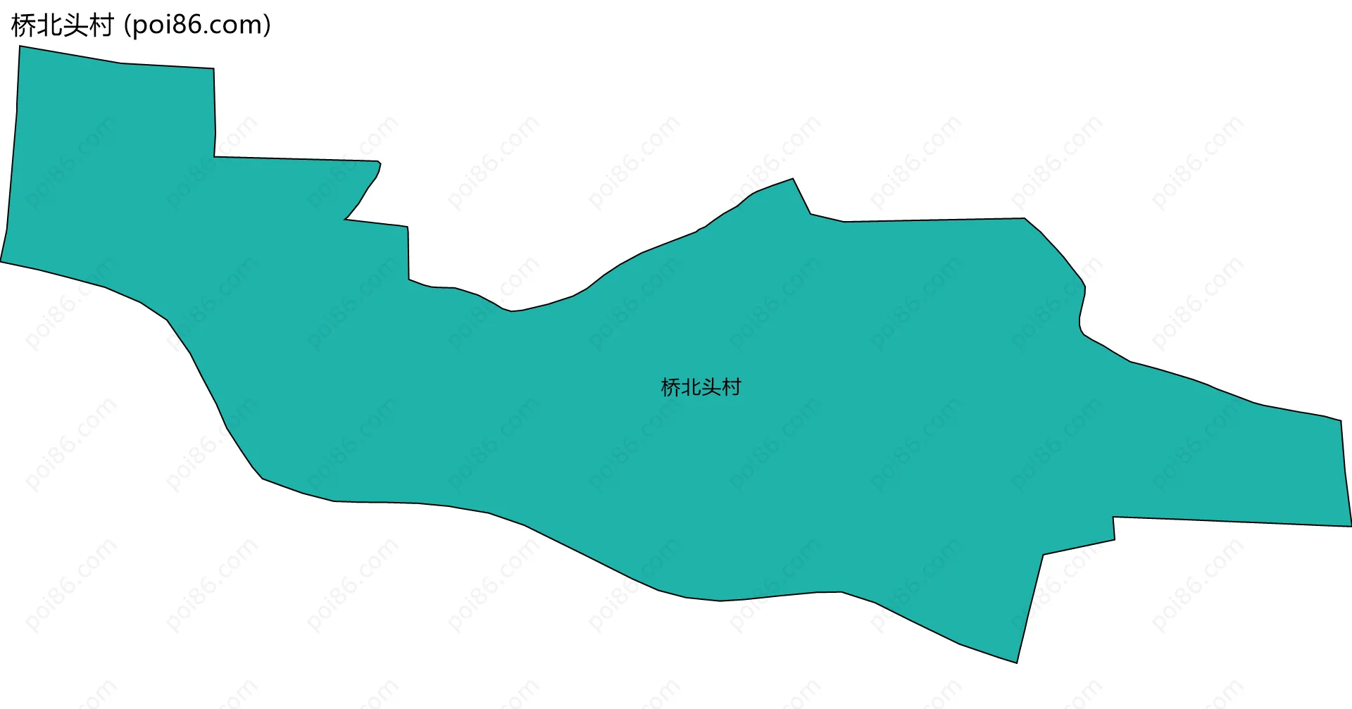 桥北头村边界地图