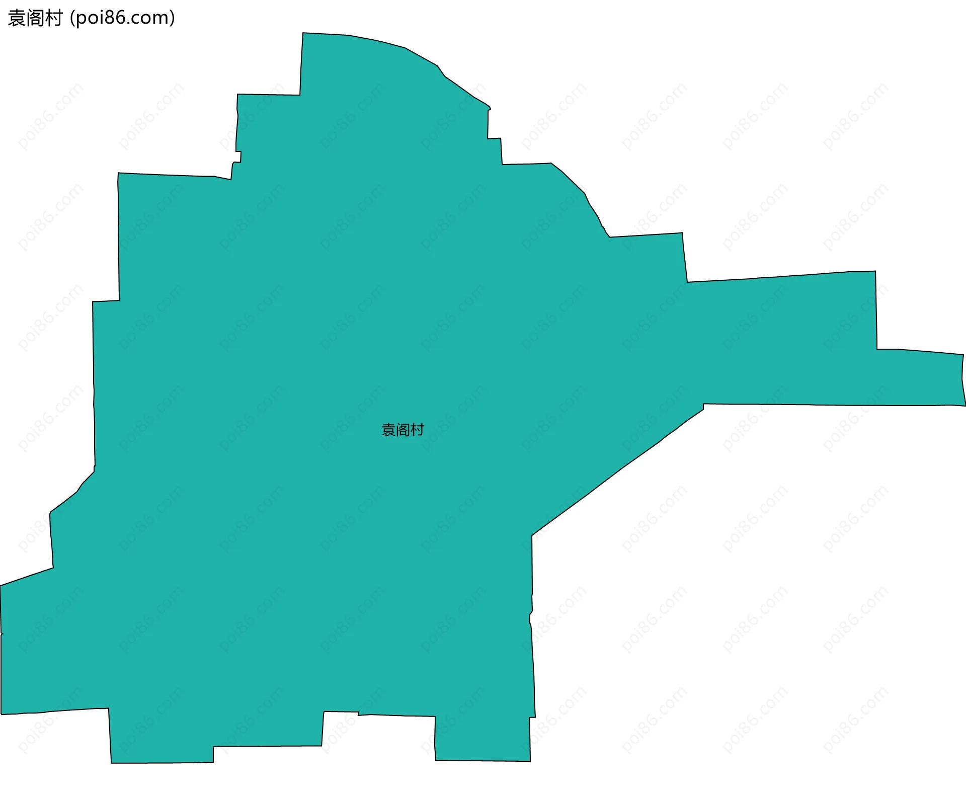 袁阁村边界地图