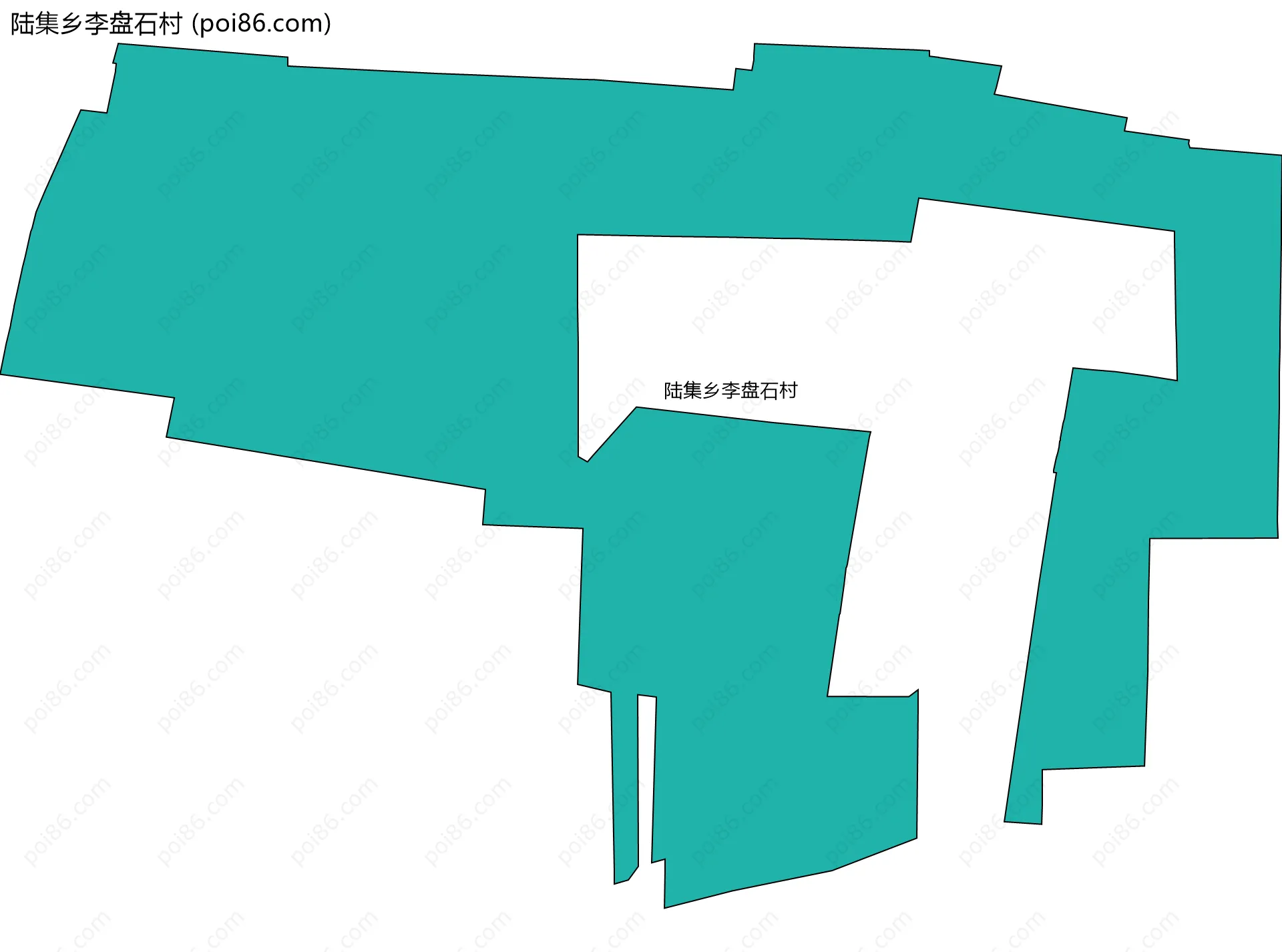 陆集乡李盘石村边界地图
