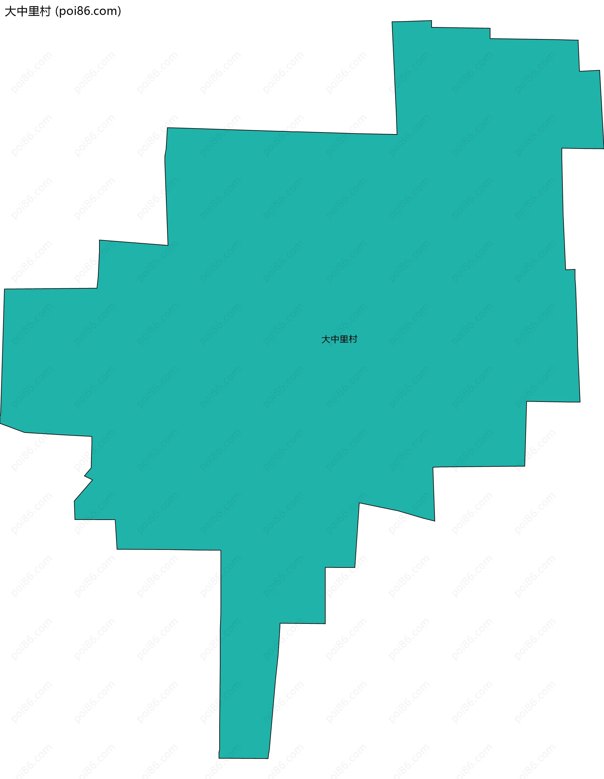 大中里村边界地图
