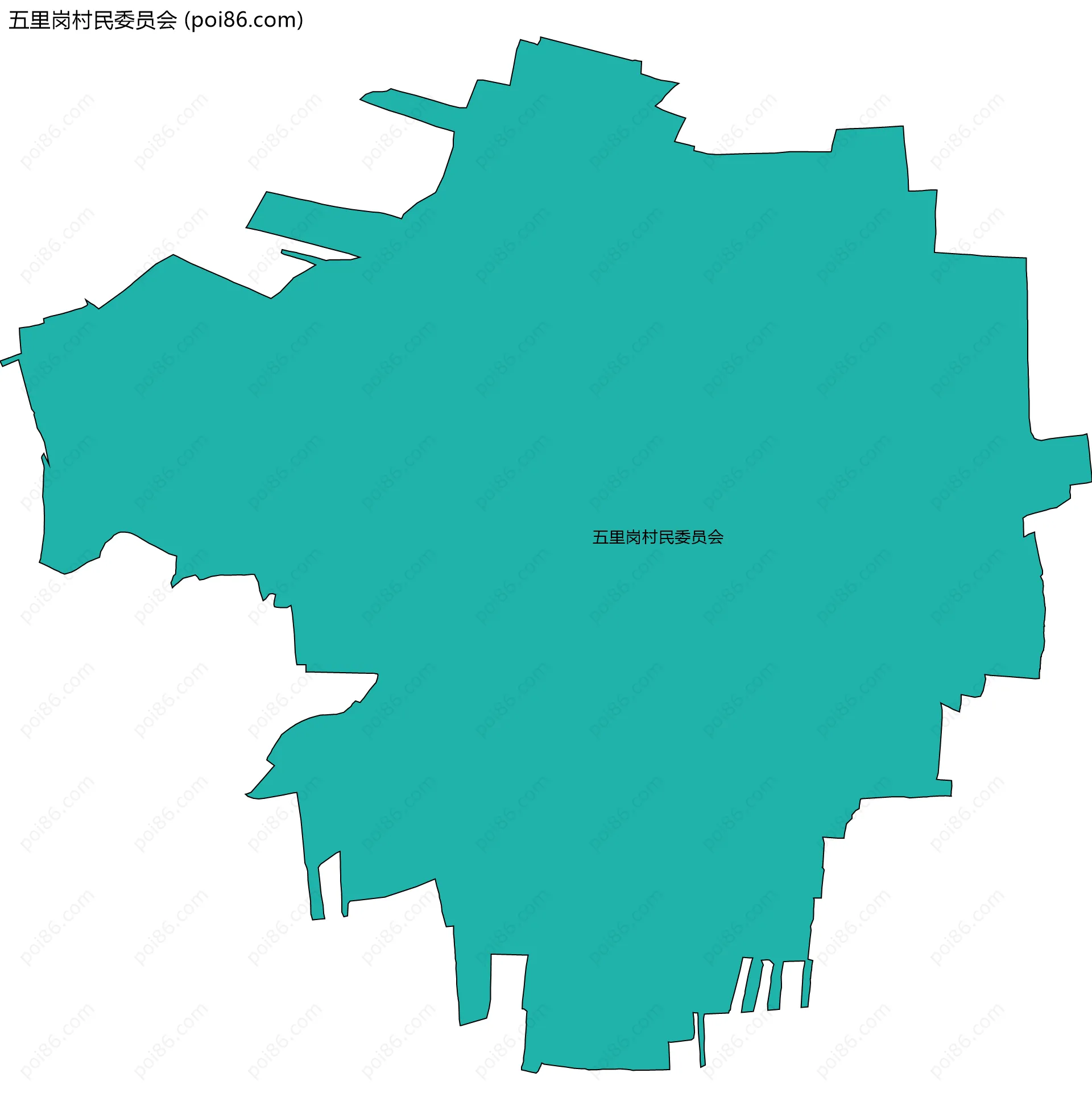五里岗村民委员会边界地图