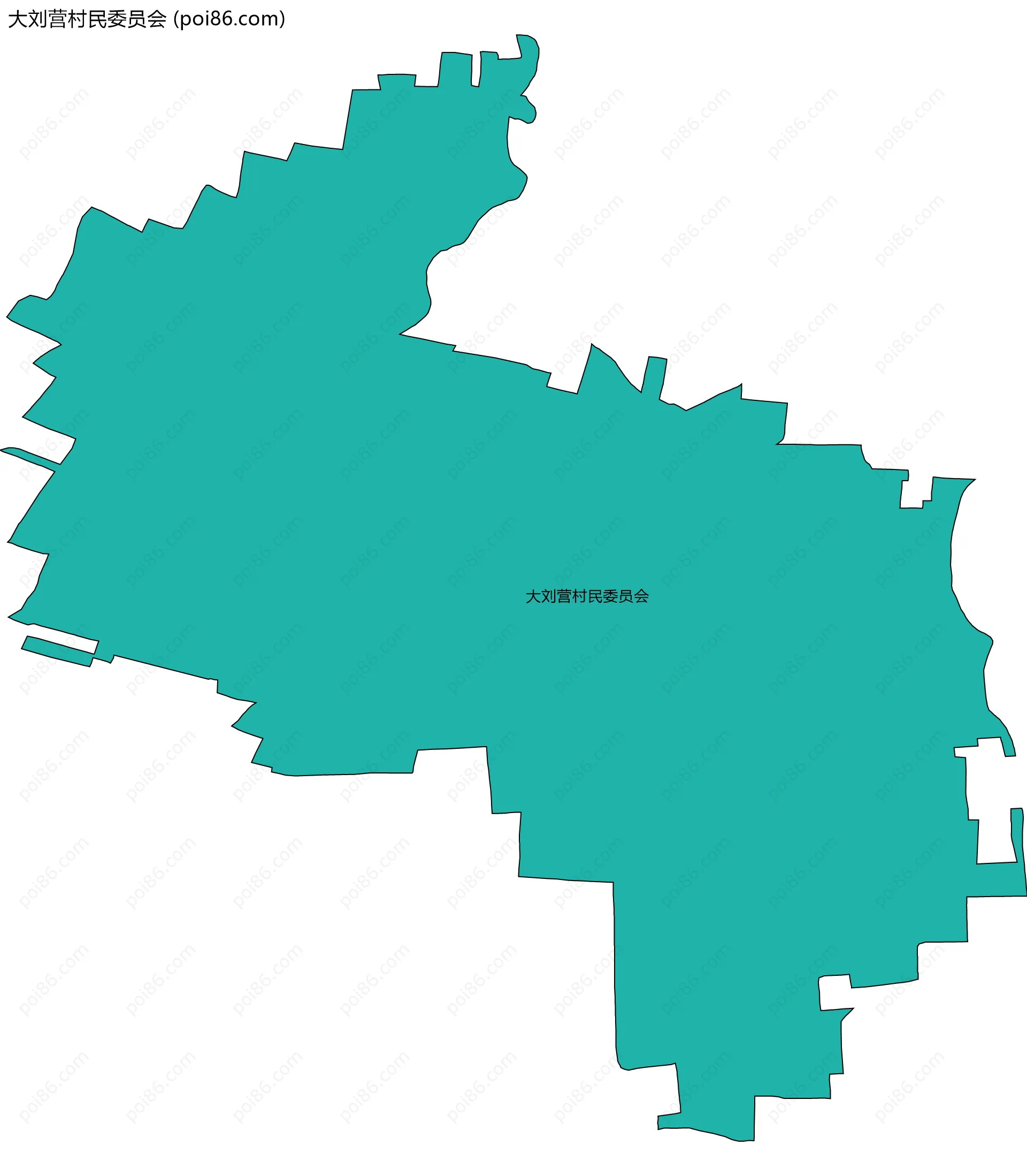 大刘营村民委员会边界地图