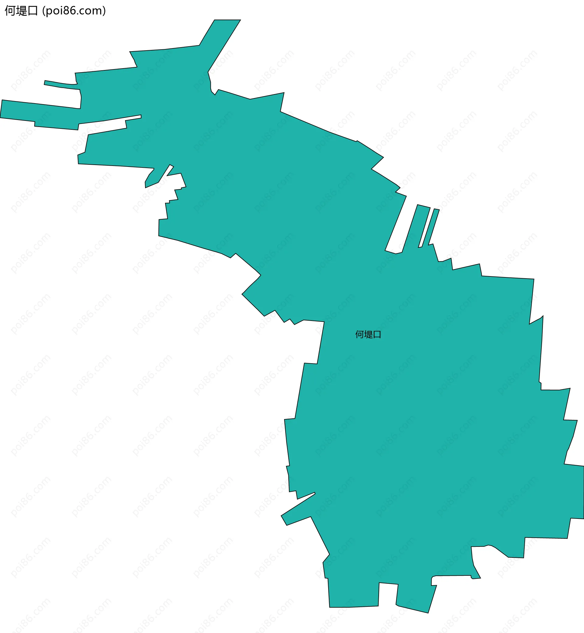 何堤口边界地图