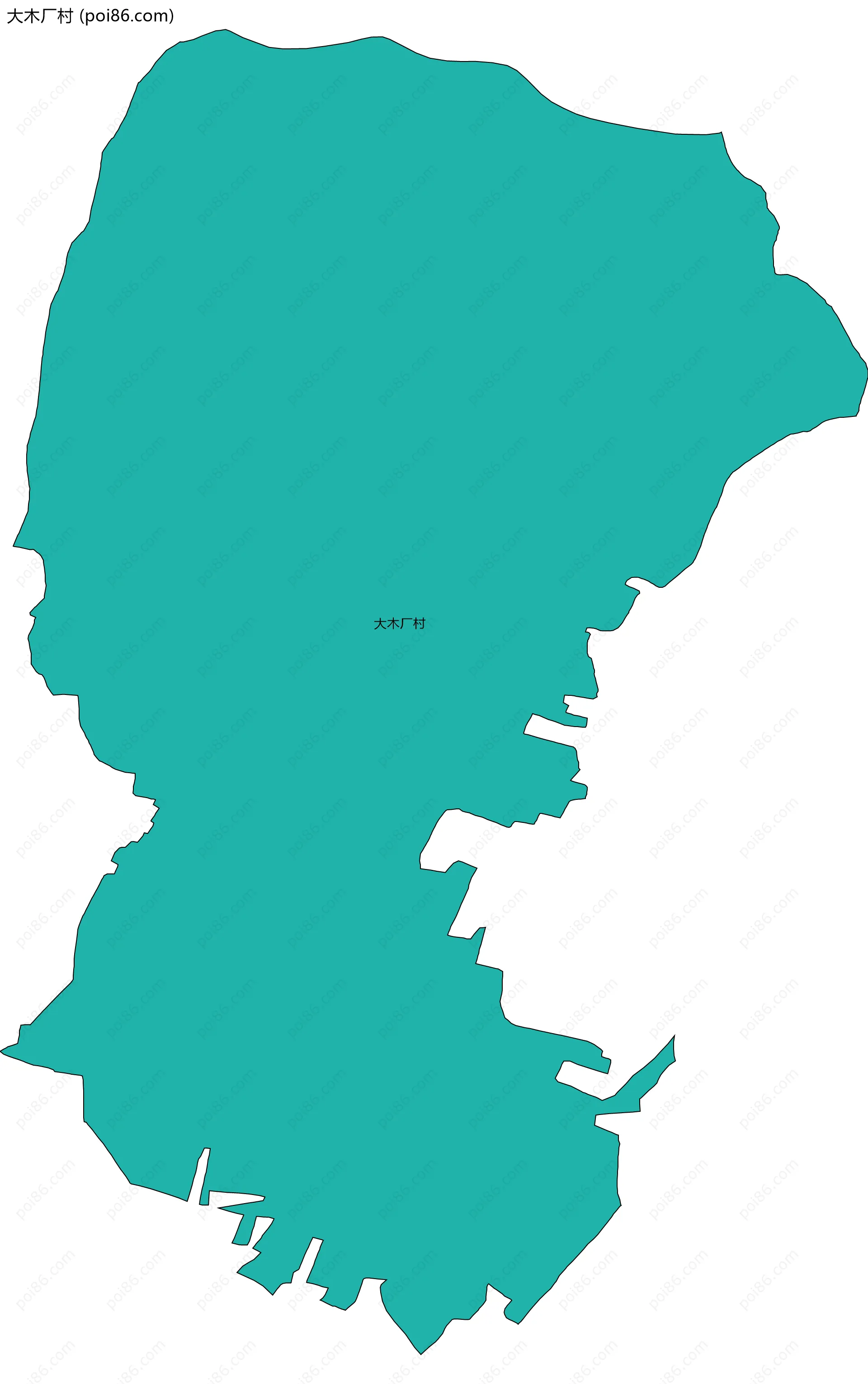 大木厂村边界地图