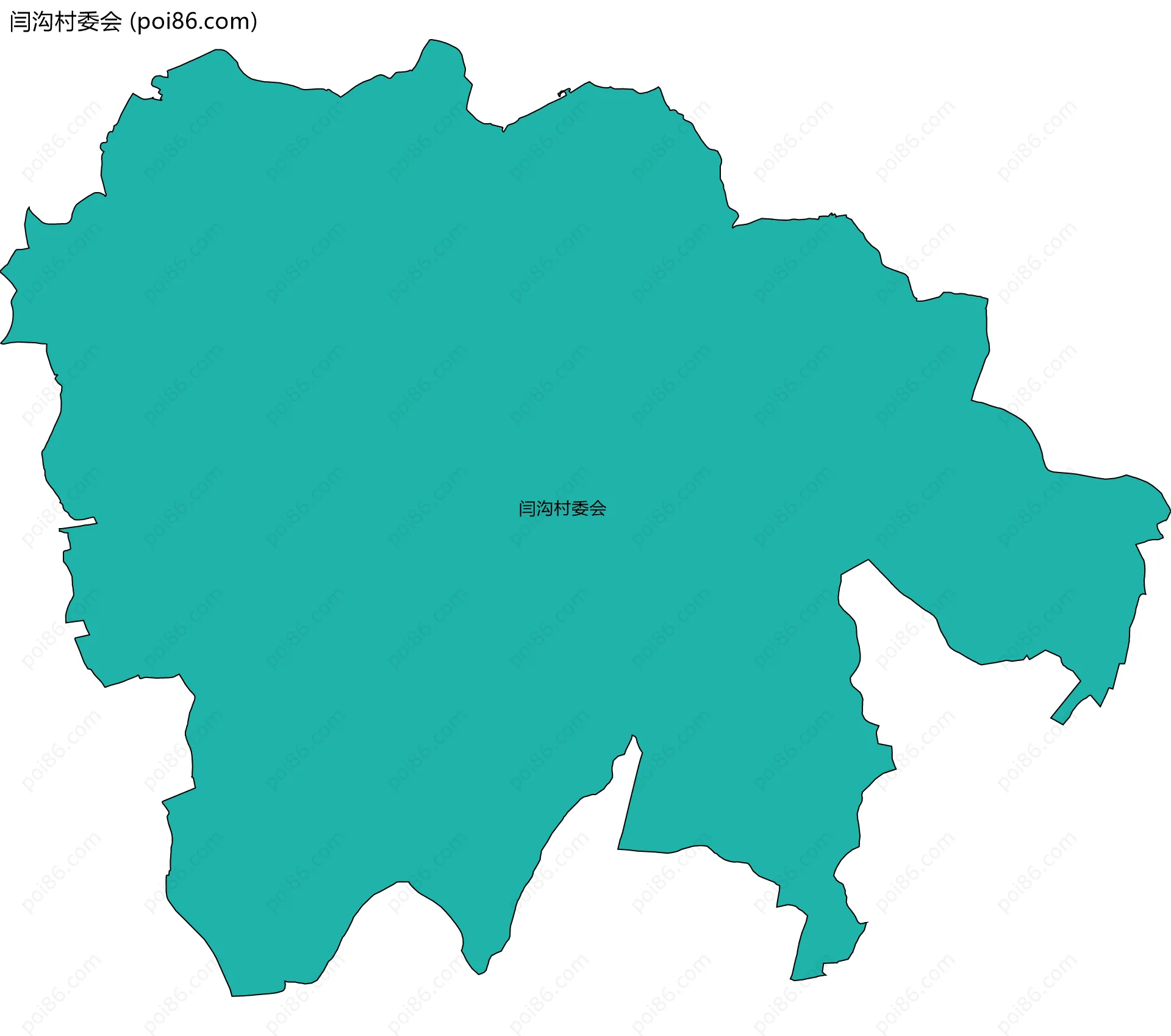 闫沟村委会边界地图