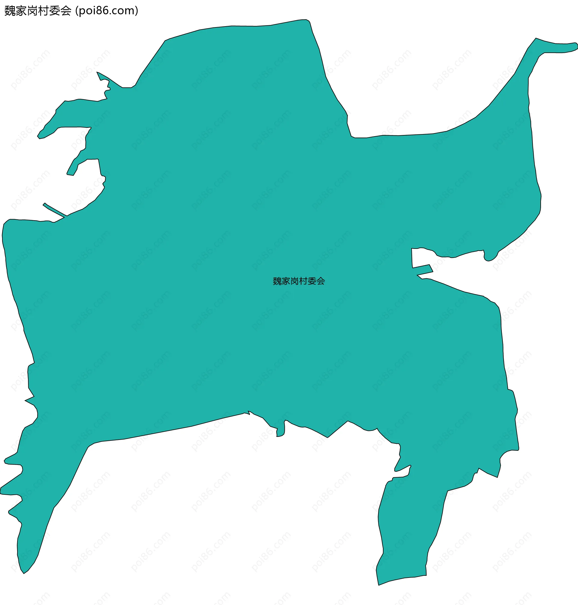 魏家岗村委会边界地图