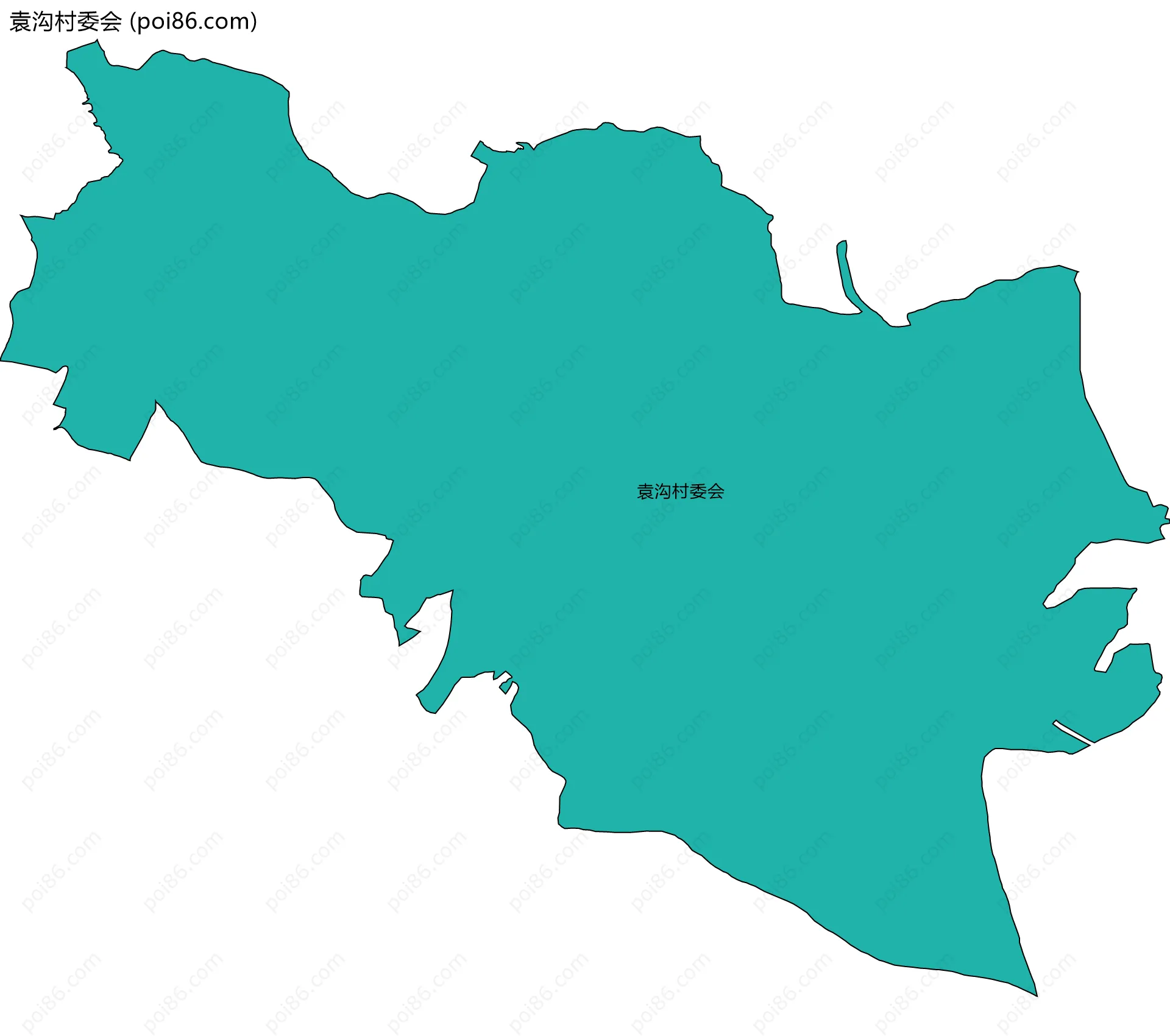 袁沟村委会边界地图