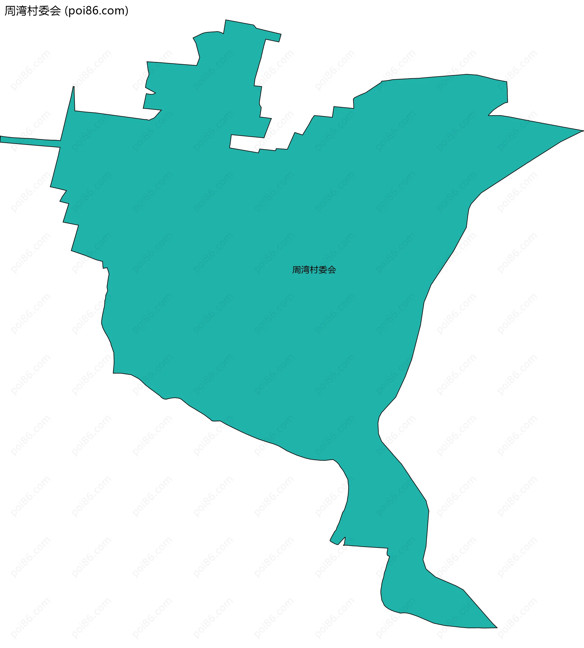 周湾村委会边界地图