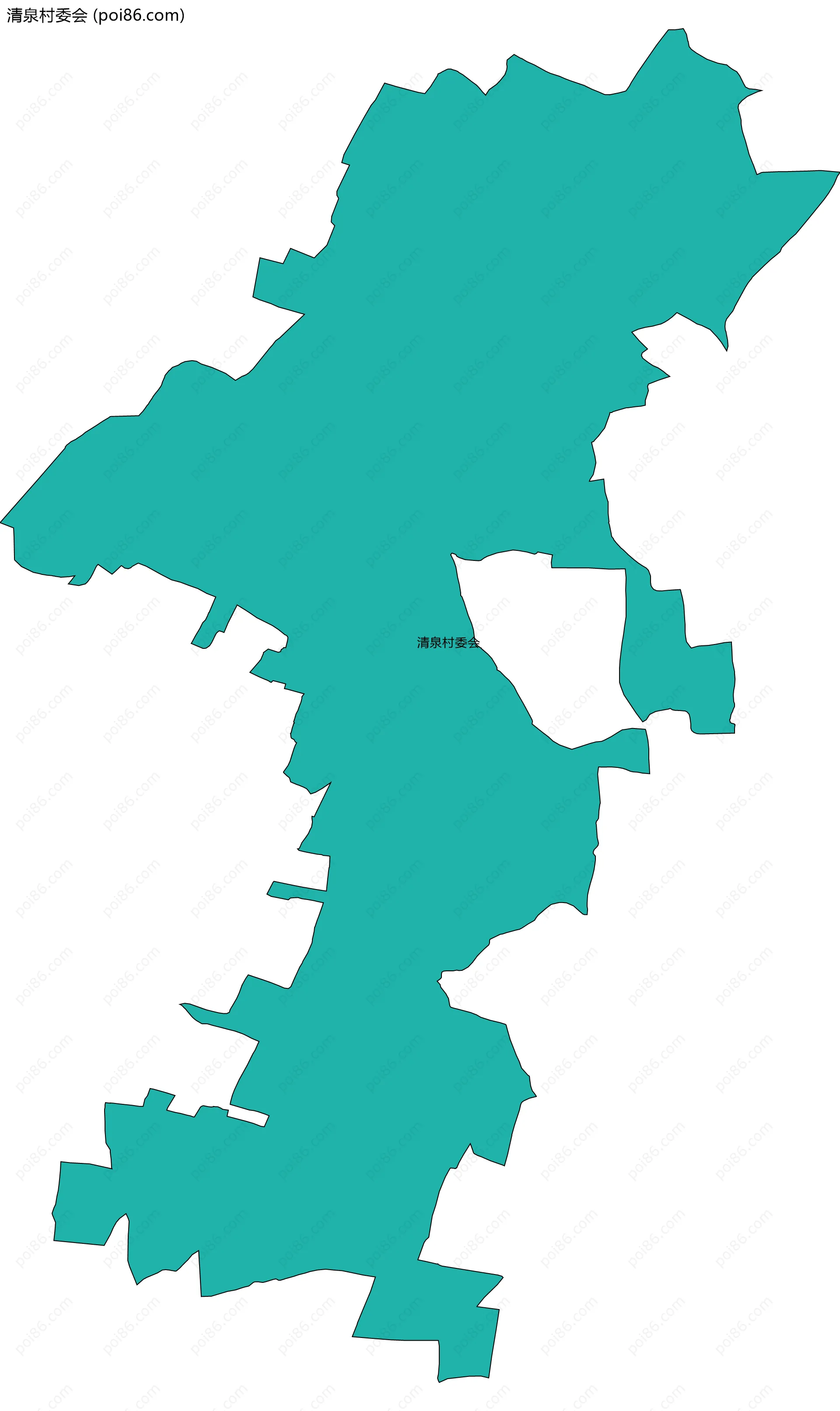 清泉村委会边界地图