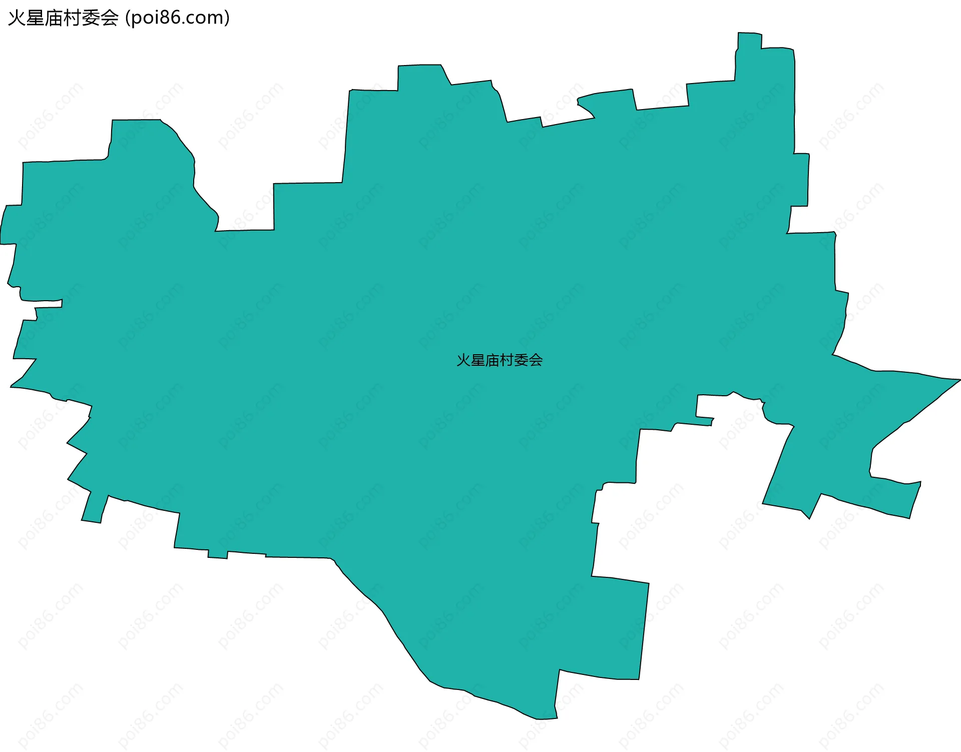 火星庙村委会边界地图