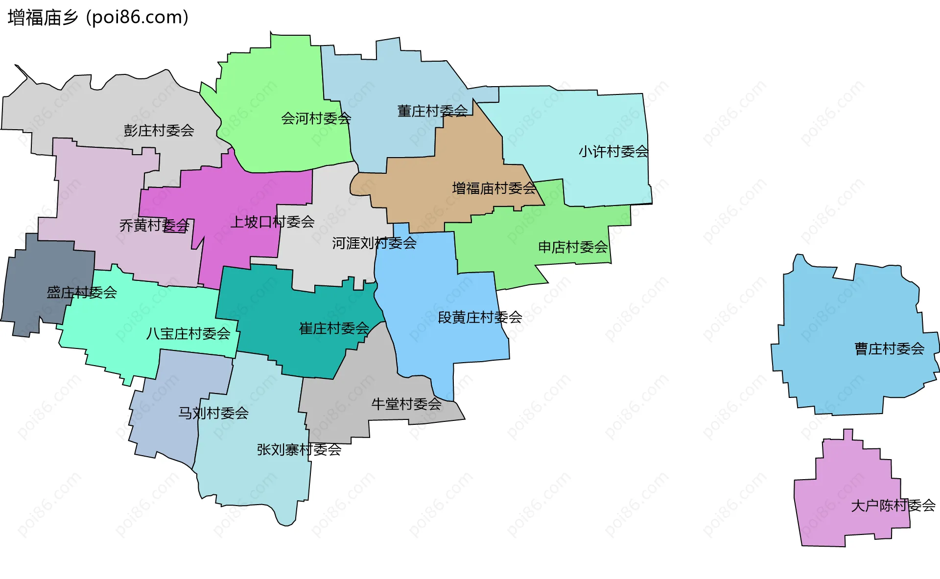 增福庙乡边界地图(五级行政区划)