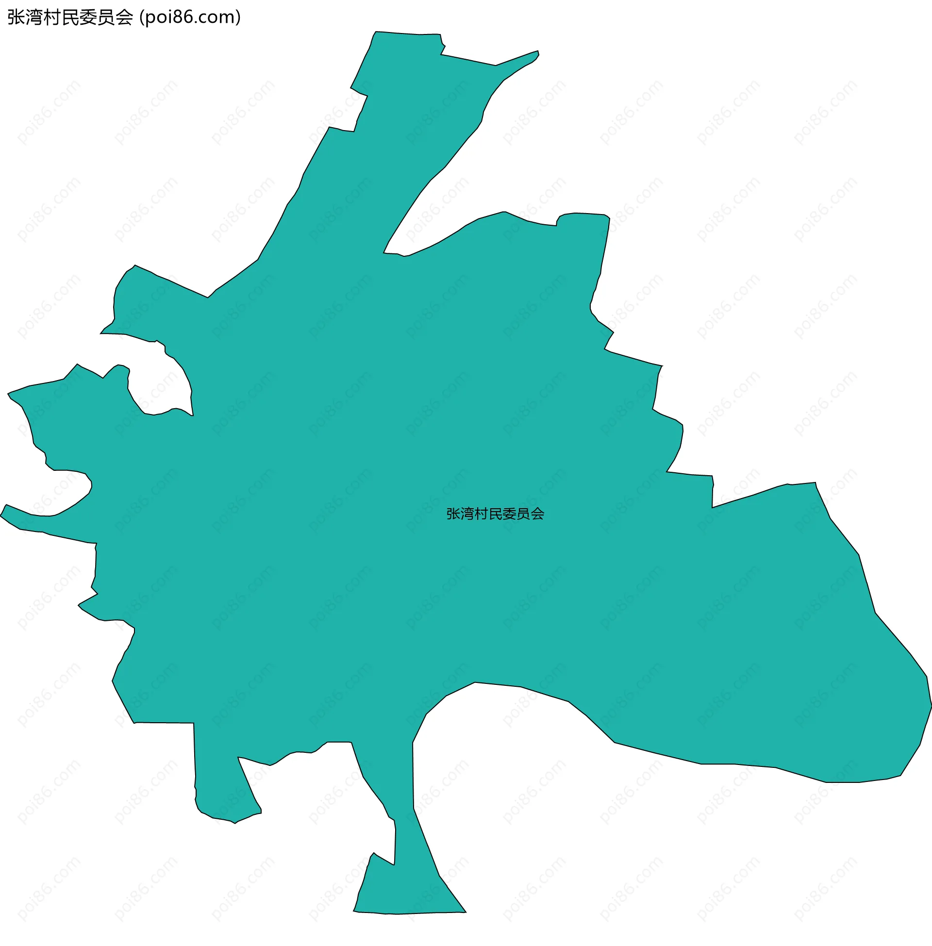 张湾村民委员会边界地图