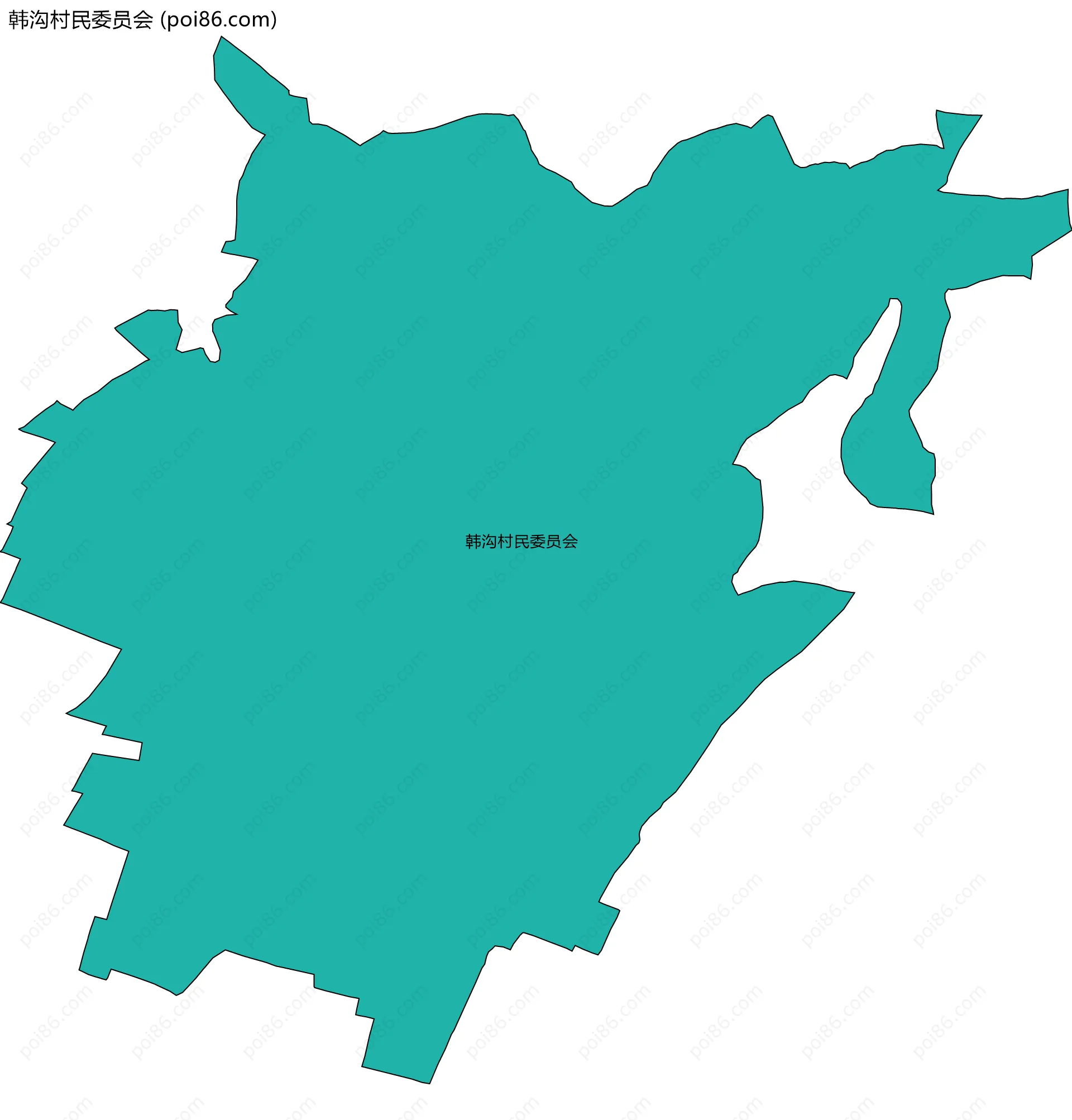 韩沟村民委员会边界地图