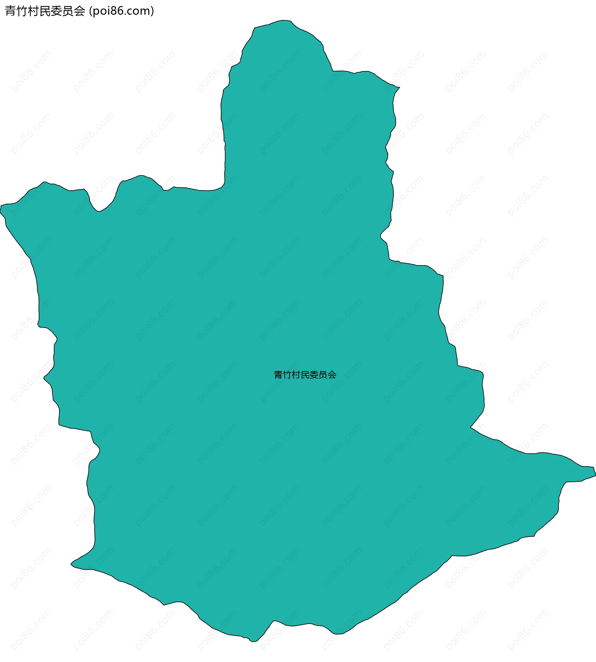 青竹村民委员会边界地图