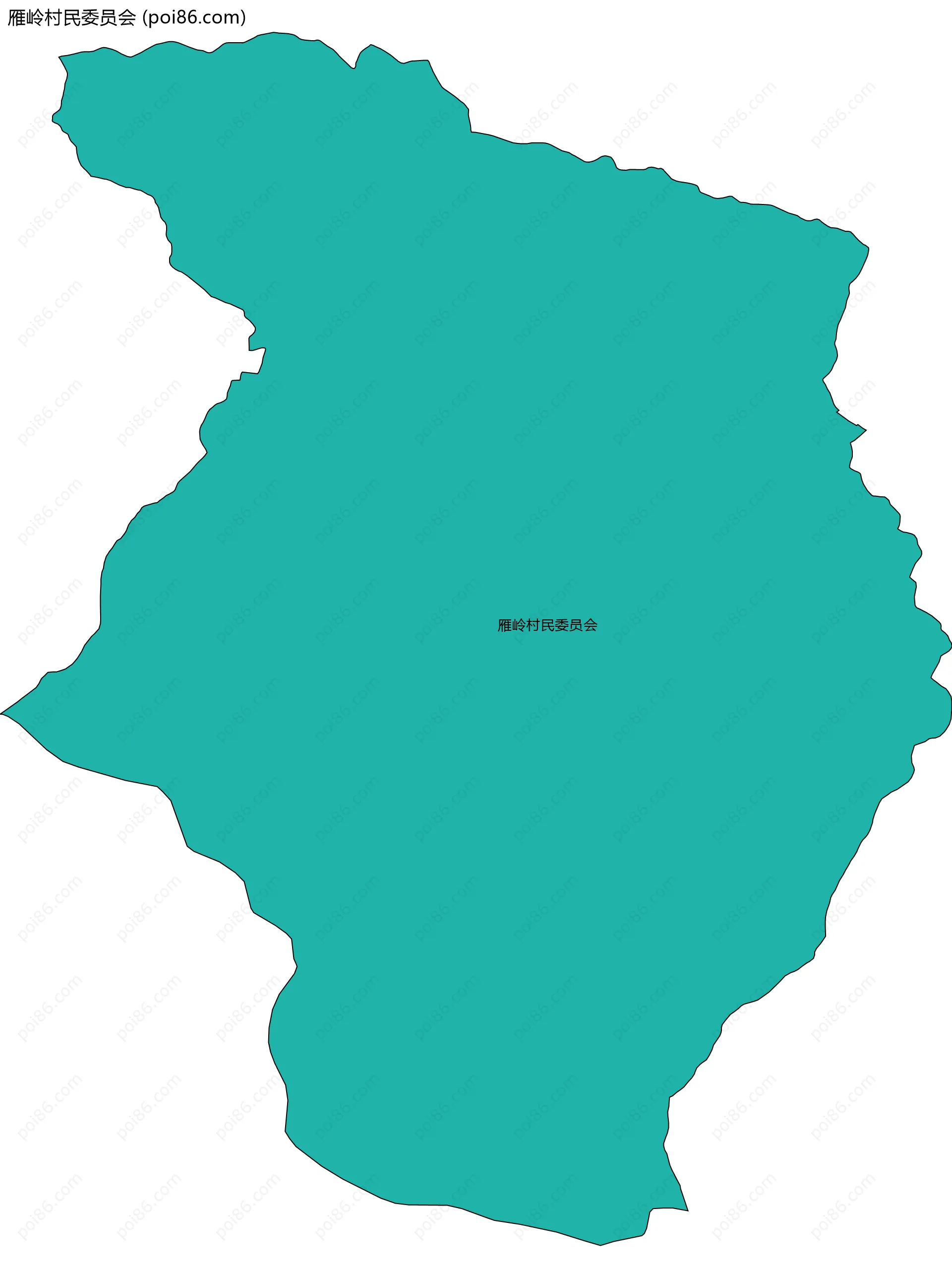 雁岭村民委员会边界地图